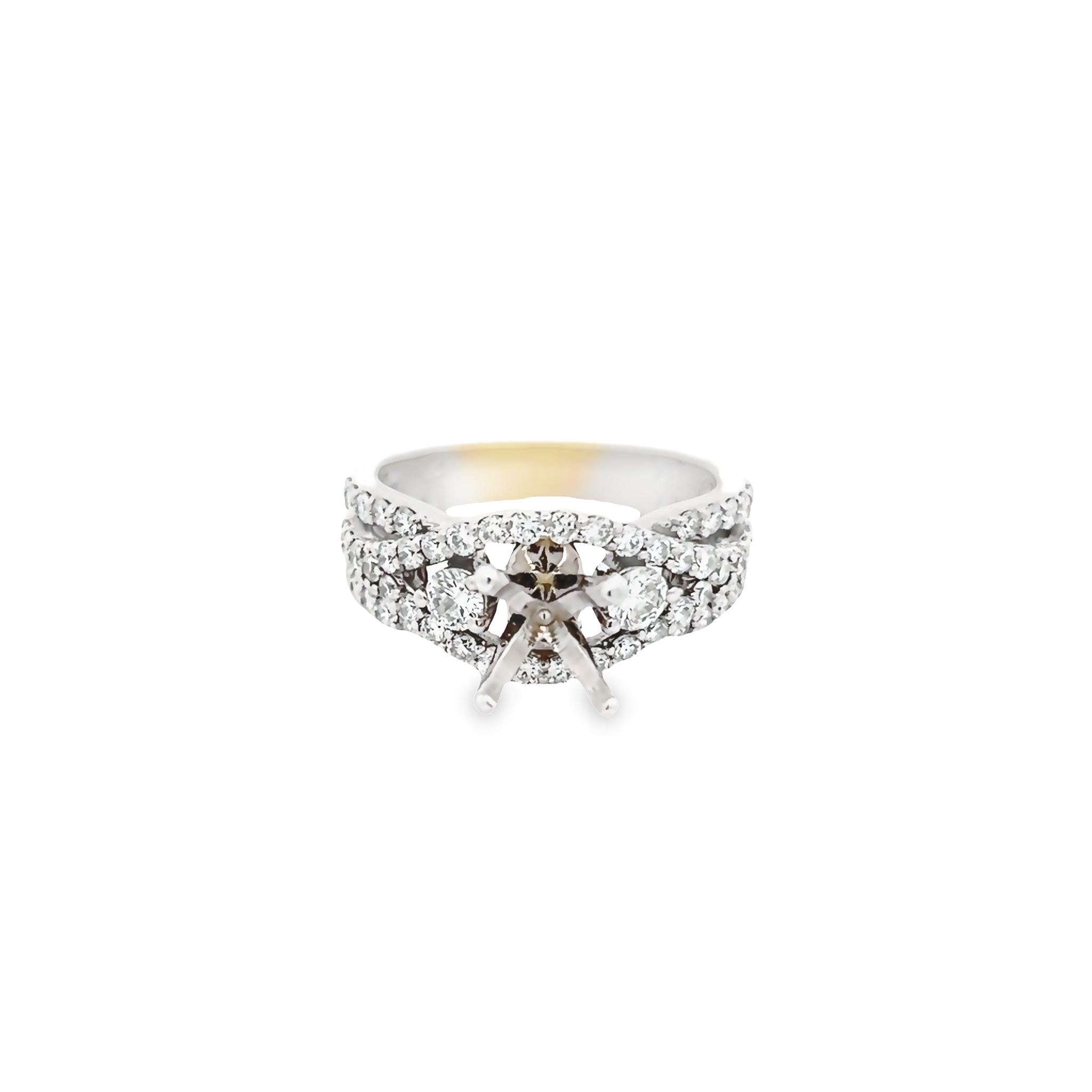 Lady's White 14 Karat Ring 54=1.15tw Round Brilliant G Vs Diamonds