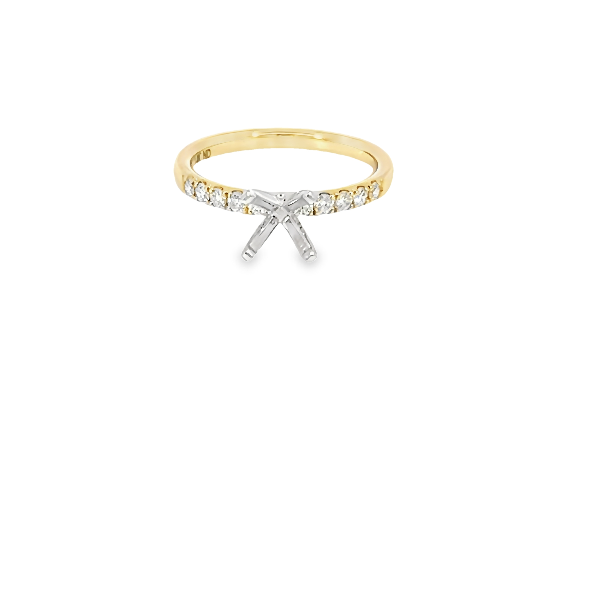14k Yellow Gold Diamond Semi Mount Engagement Ring