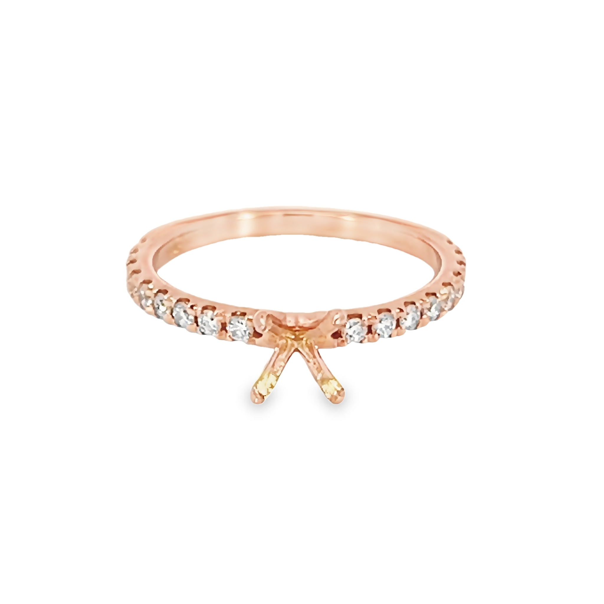 14k Rose Gold Semi Mount Engagement Ring