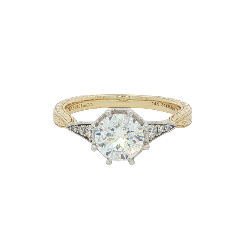 14k Two-tone Vintage Inspired Engagement Ring