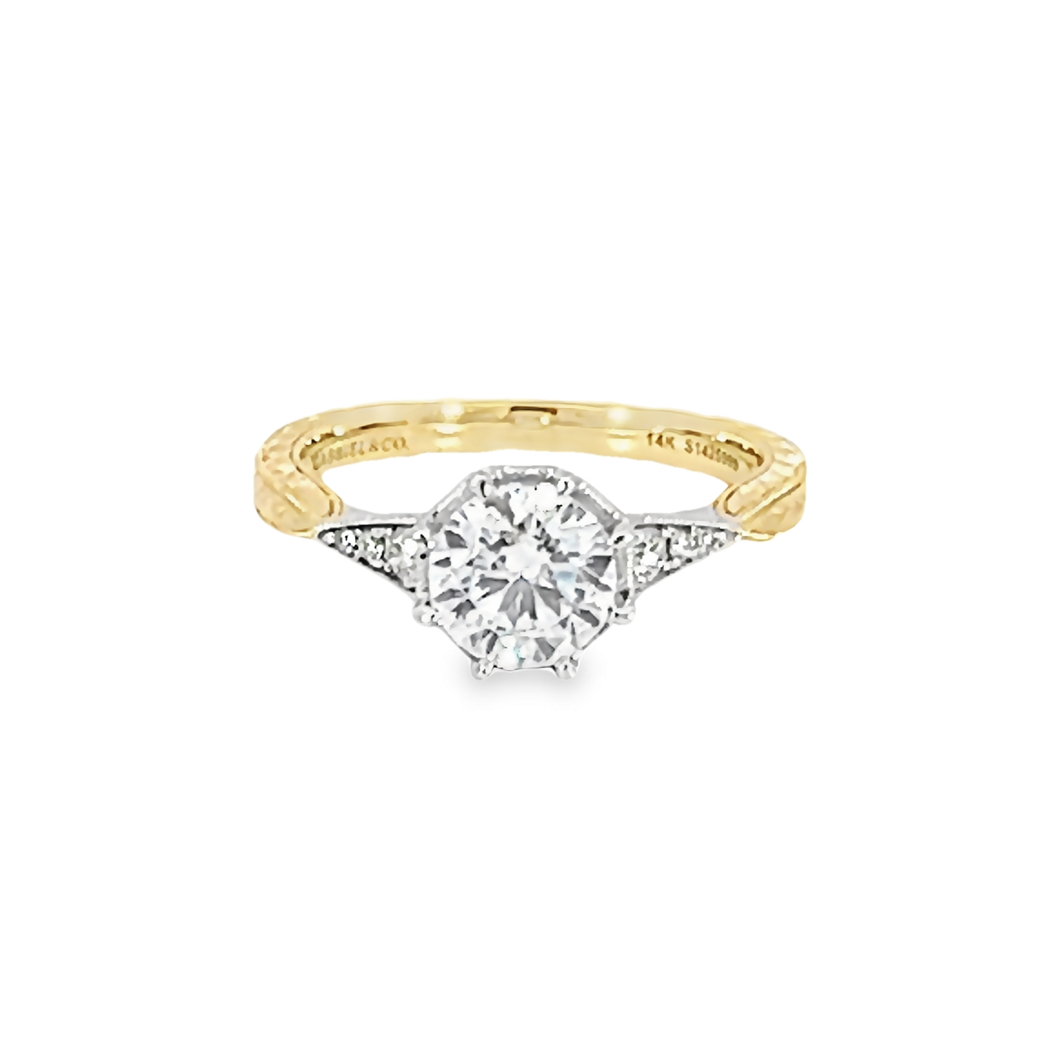 14k Yellow Gold Vintage Inspired Engagement Ring