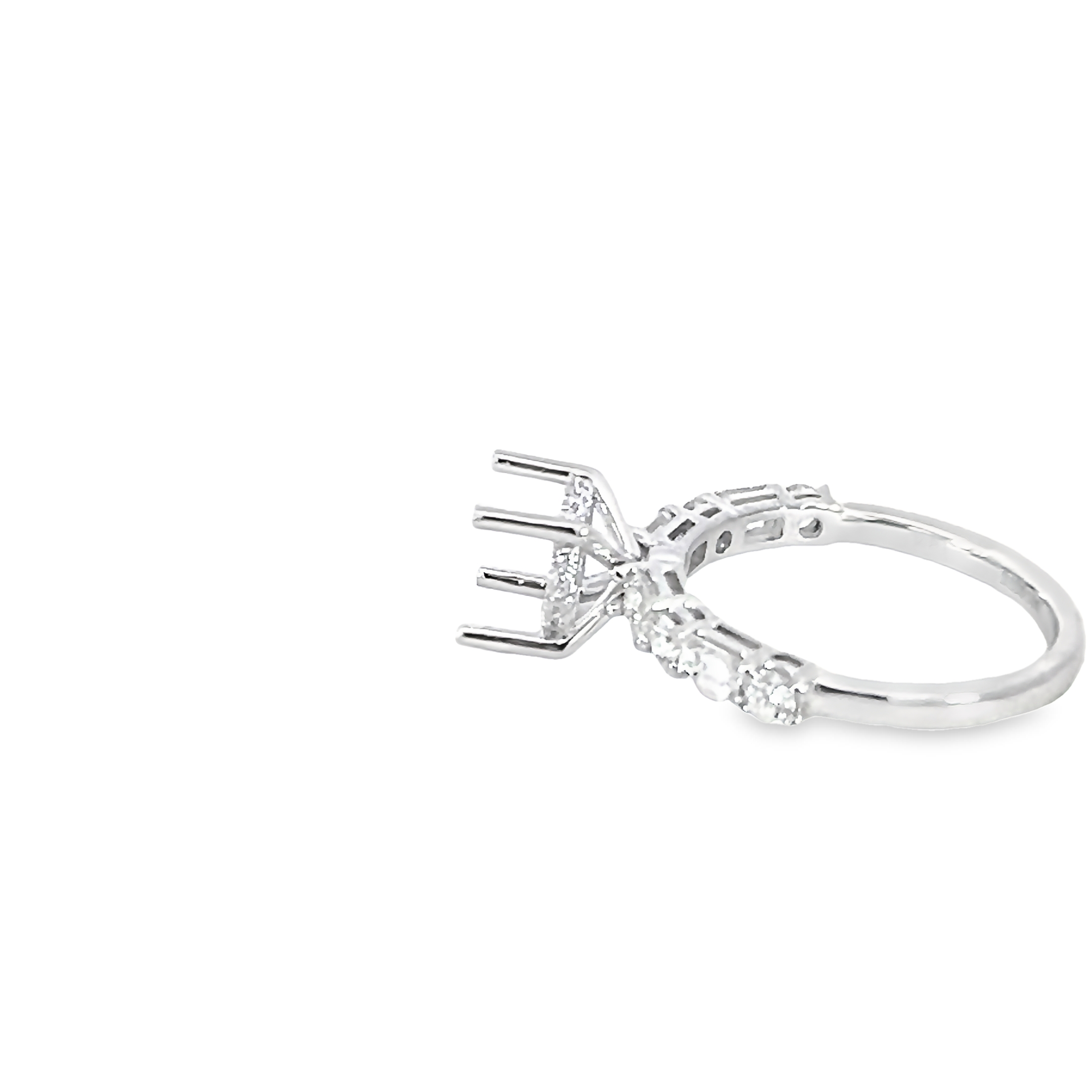 14k White Gold Semi Mount Engagement Ring