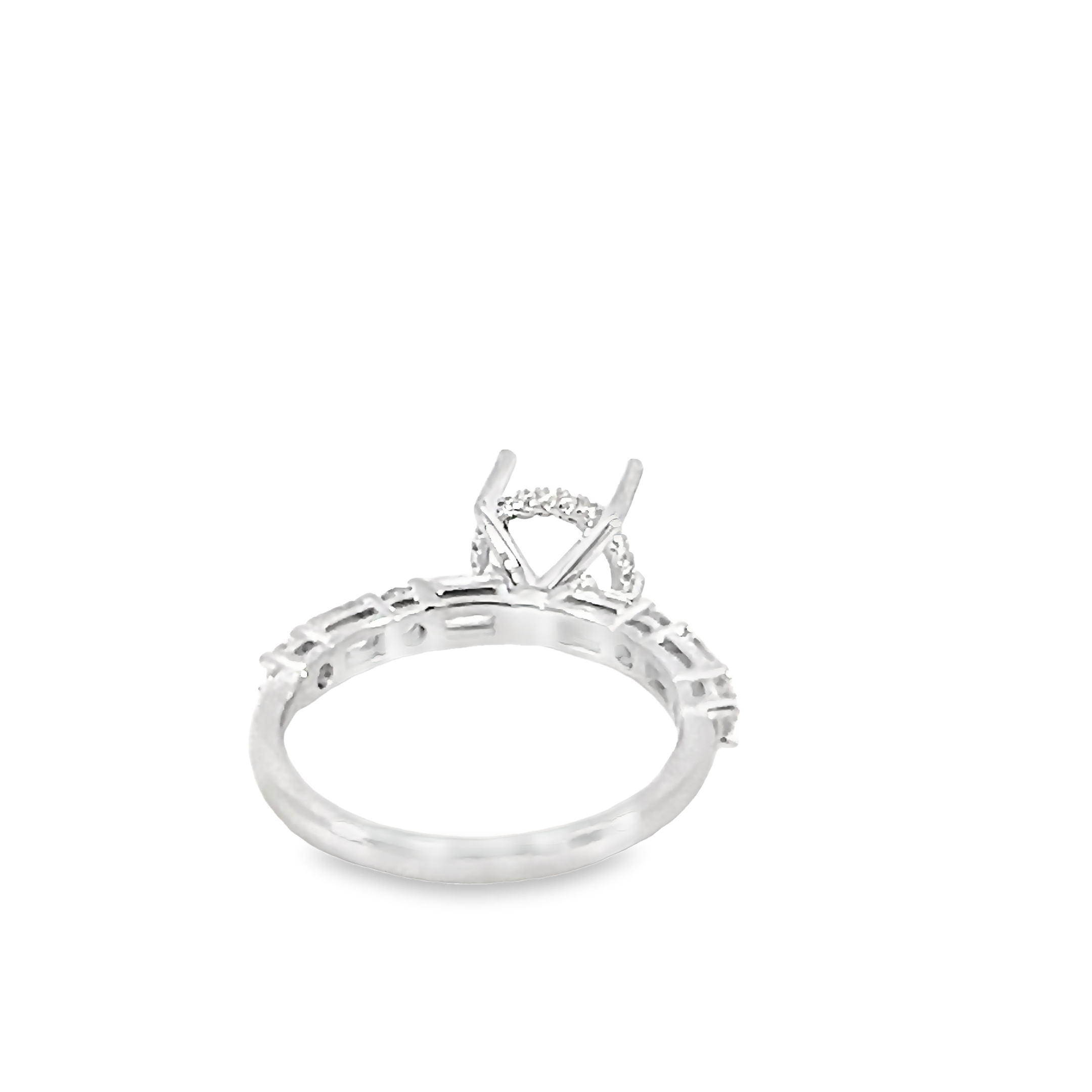 14k White Gold Semi Mount Engagement Ring
