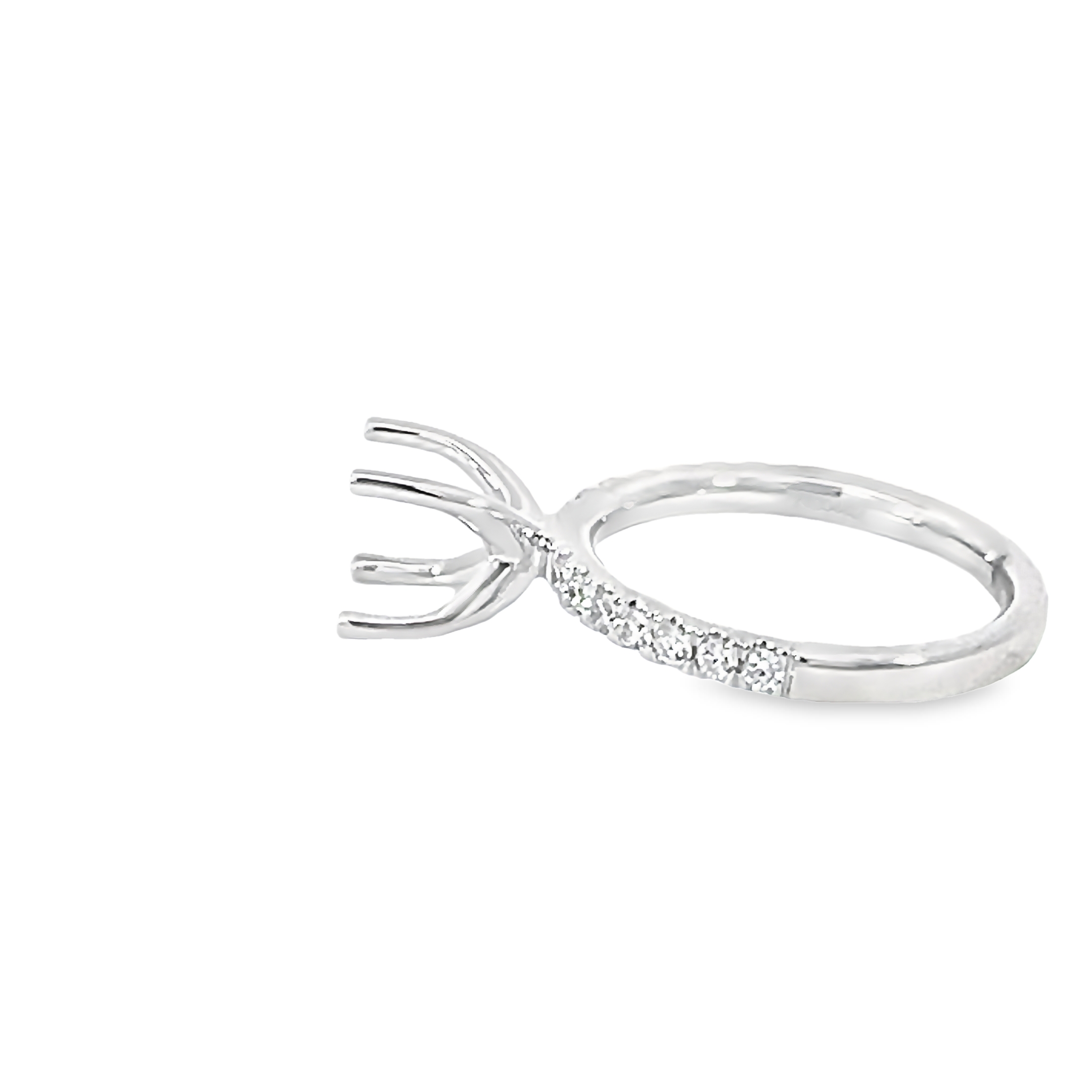 Platinum Accented Semi-mount Engagement Ring