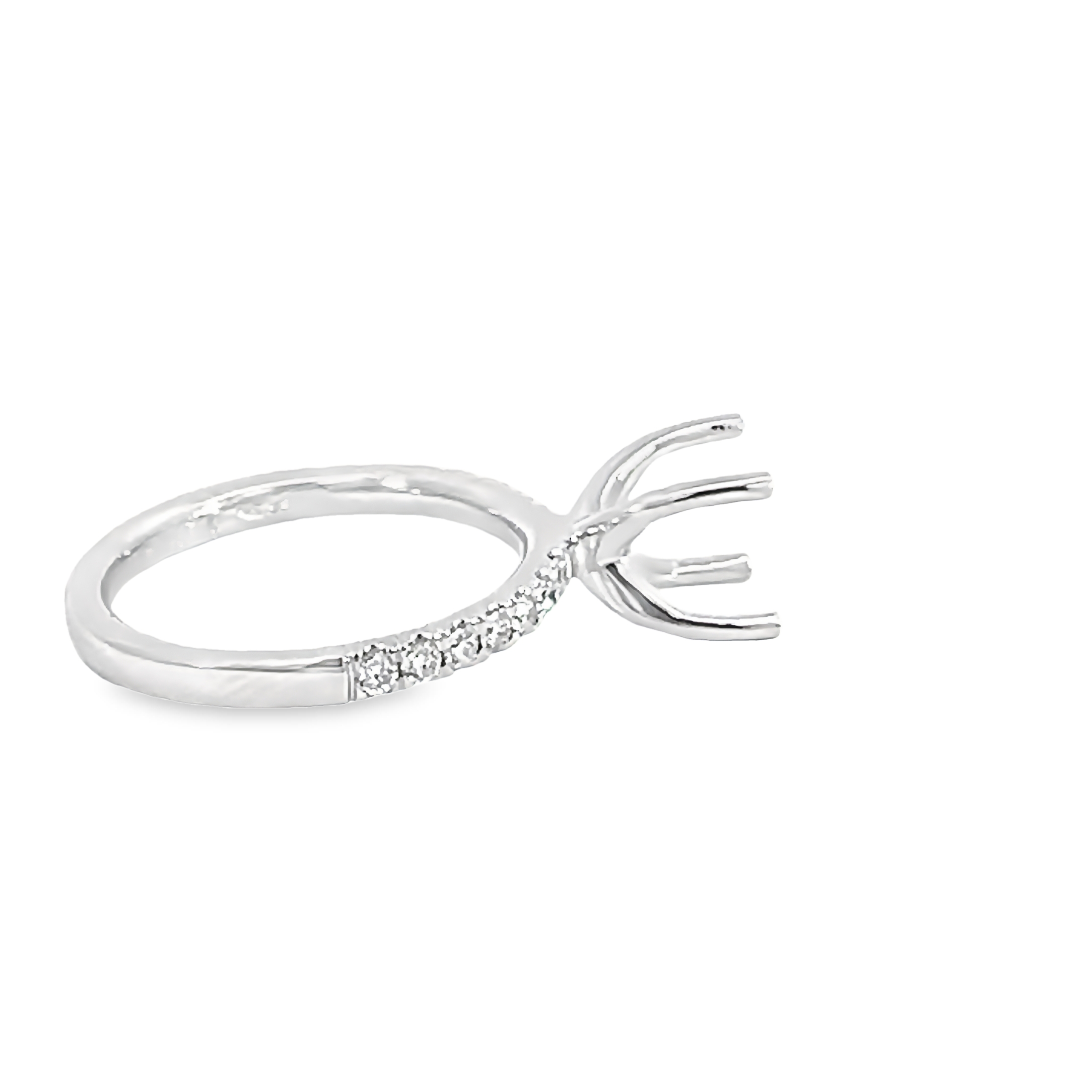 Platinum Accented Semi-mount Engagement Ring