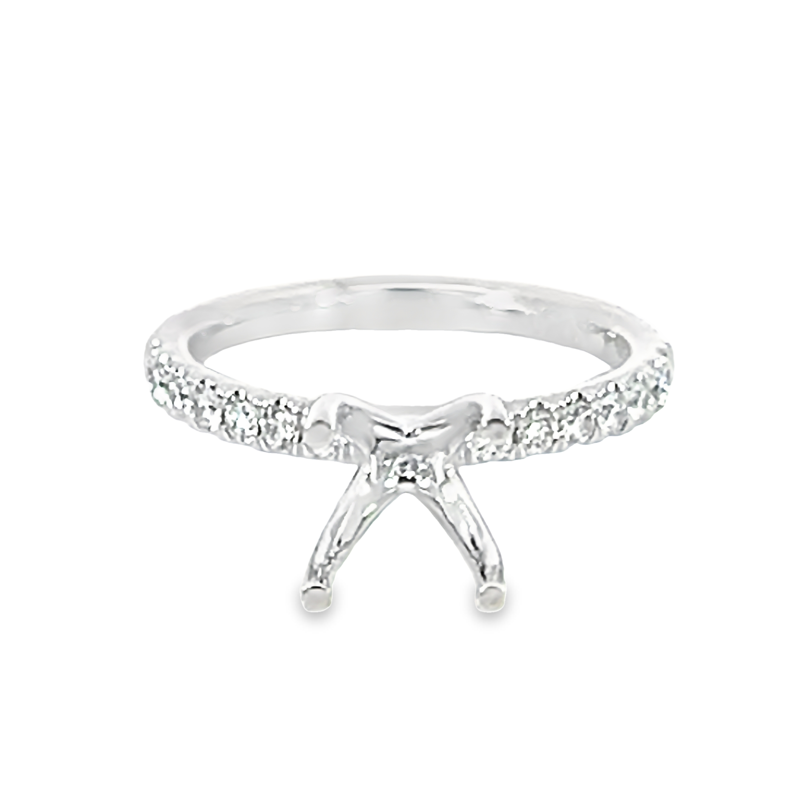 Platinum Accented Semi-mount Engagement Ring