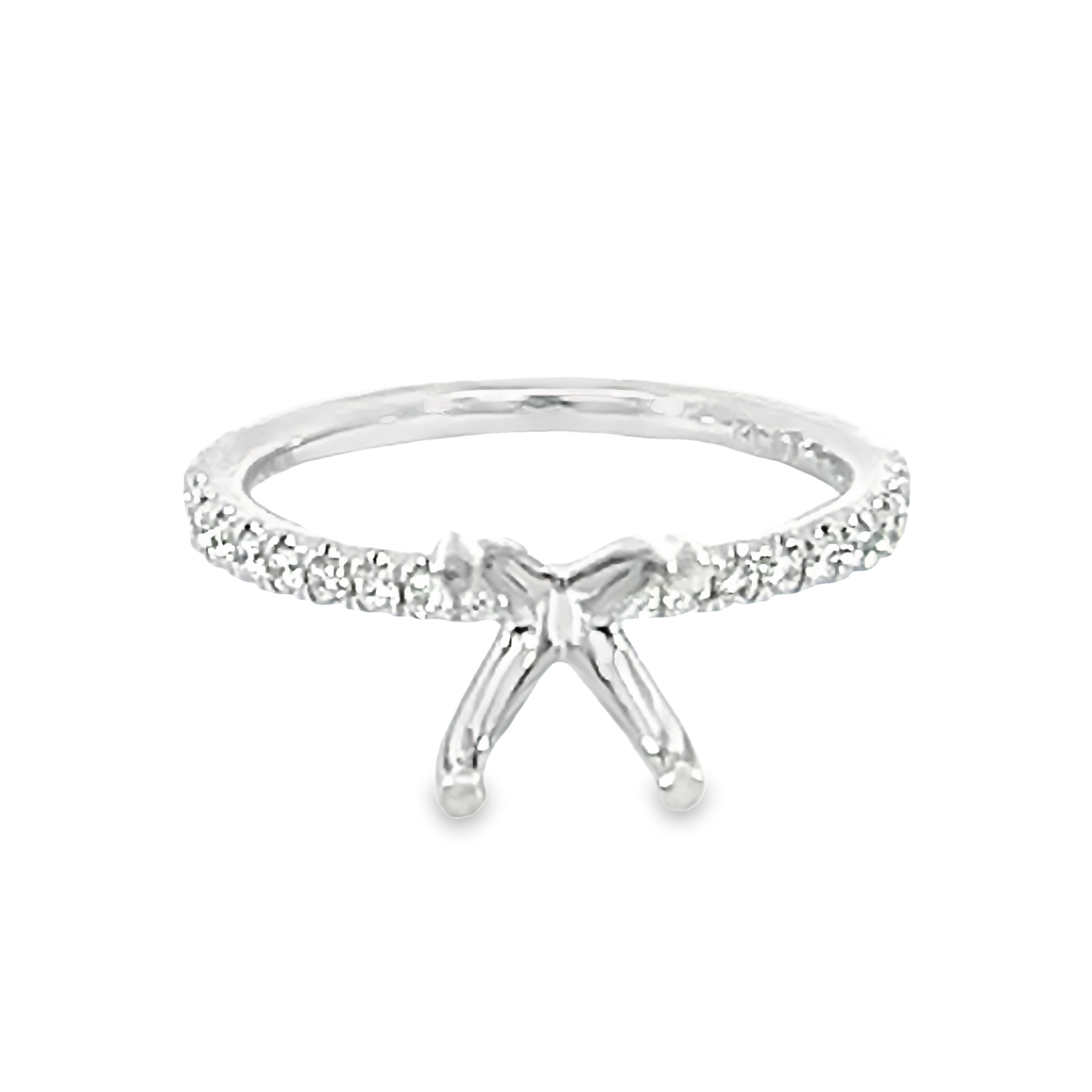 Platinum Accented Semi-mount Engagement Ring