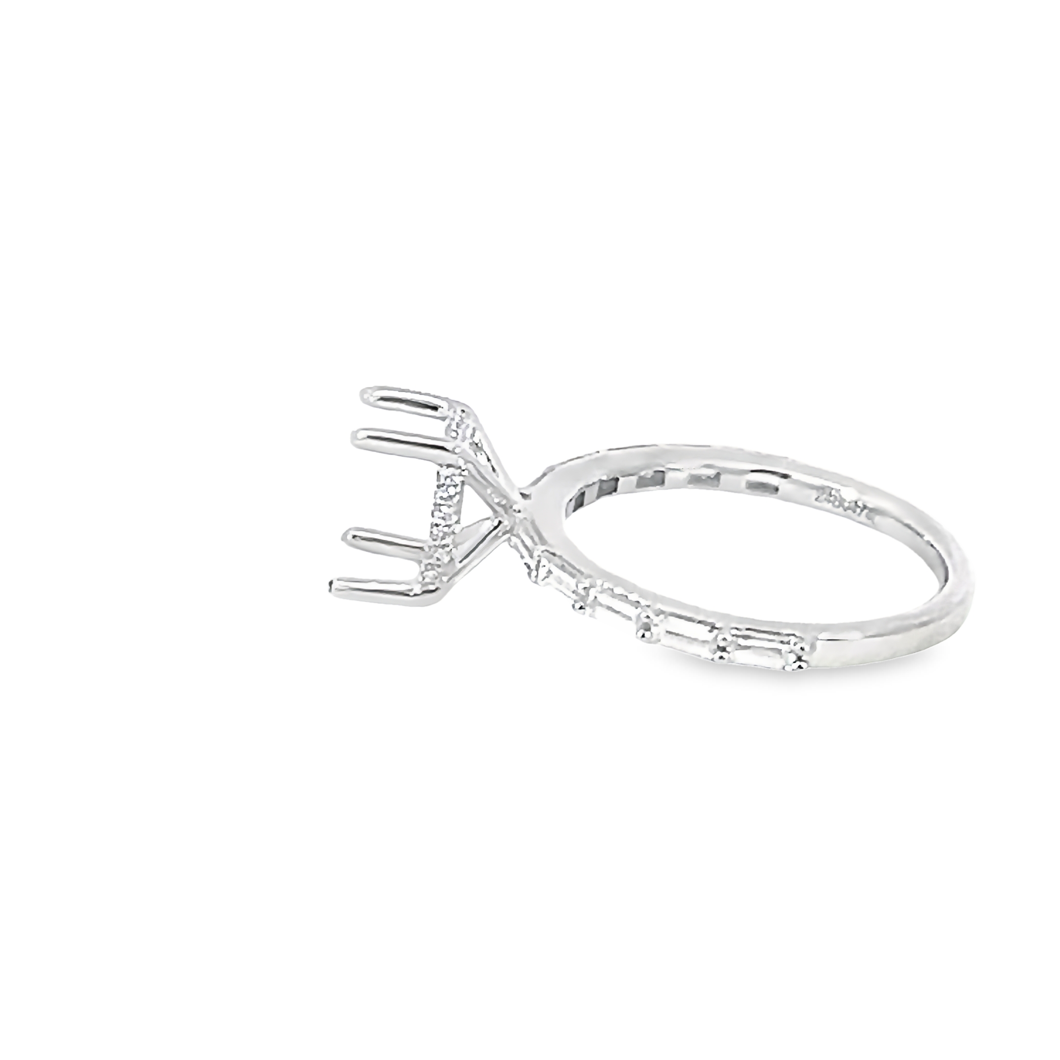 14k White Gold Semi-mount Engagement Ring