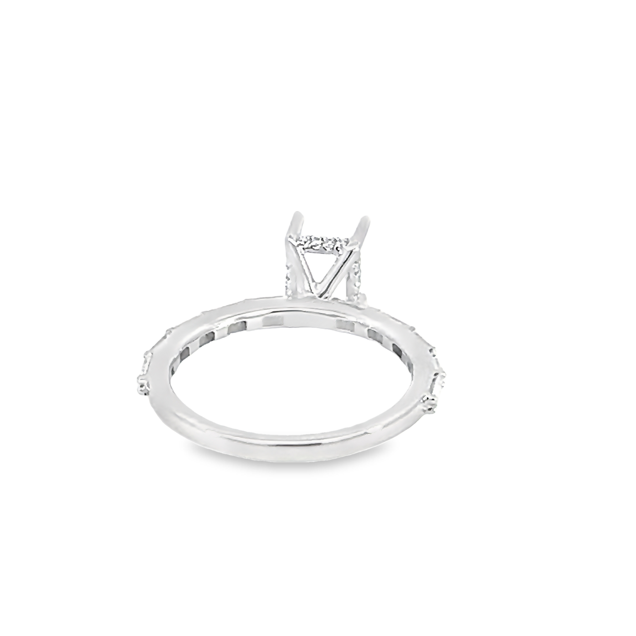 14k White Gold Semi-mount Engagement Ring