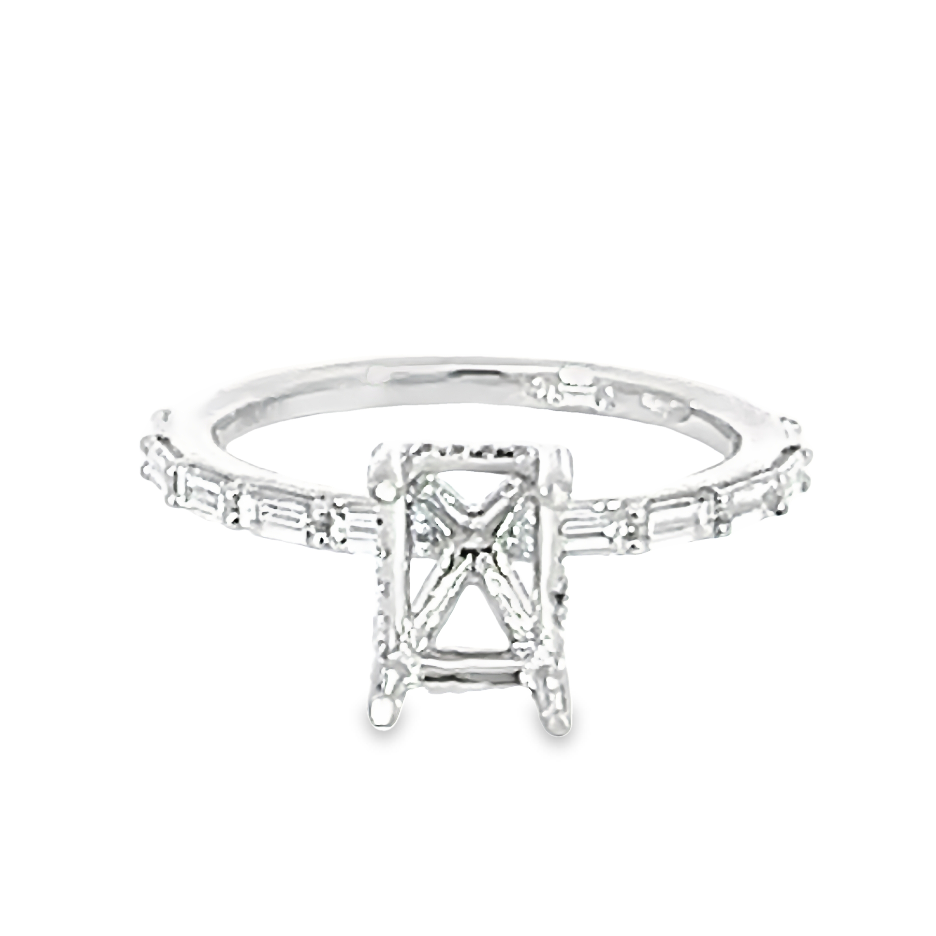 14k White Gold Semi-mount Engagement Ring