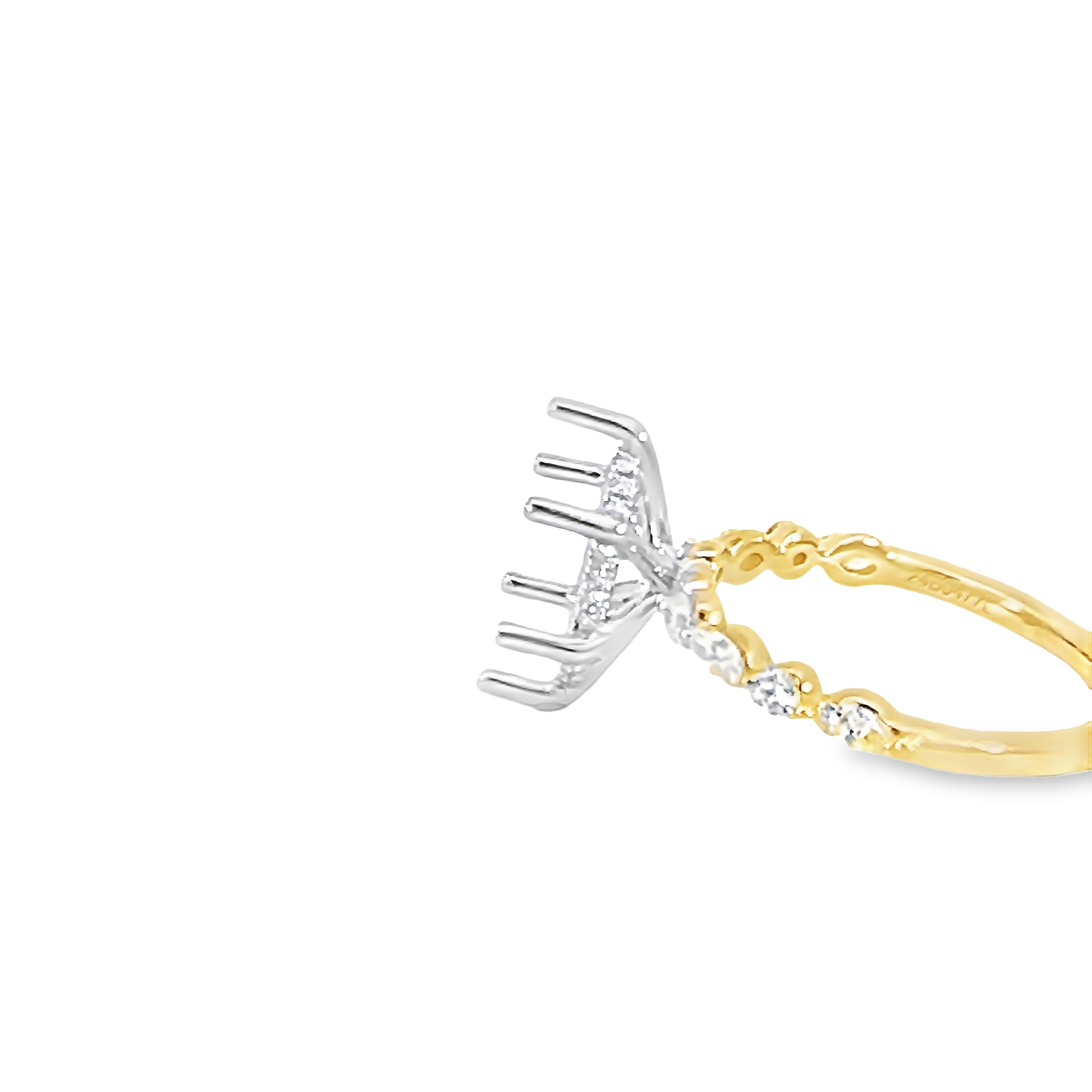 14k Yellow Gold Semi-mount Engagement Ring