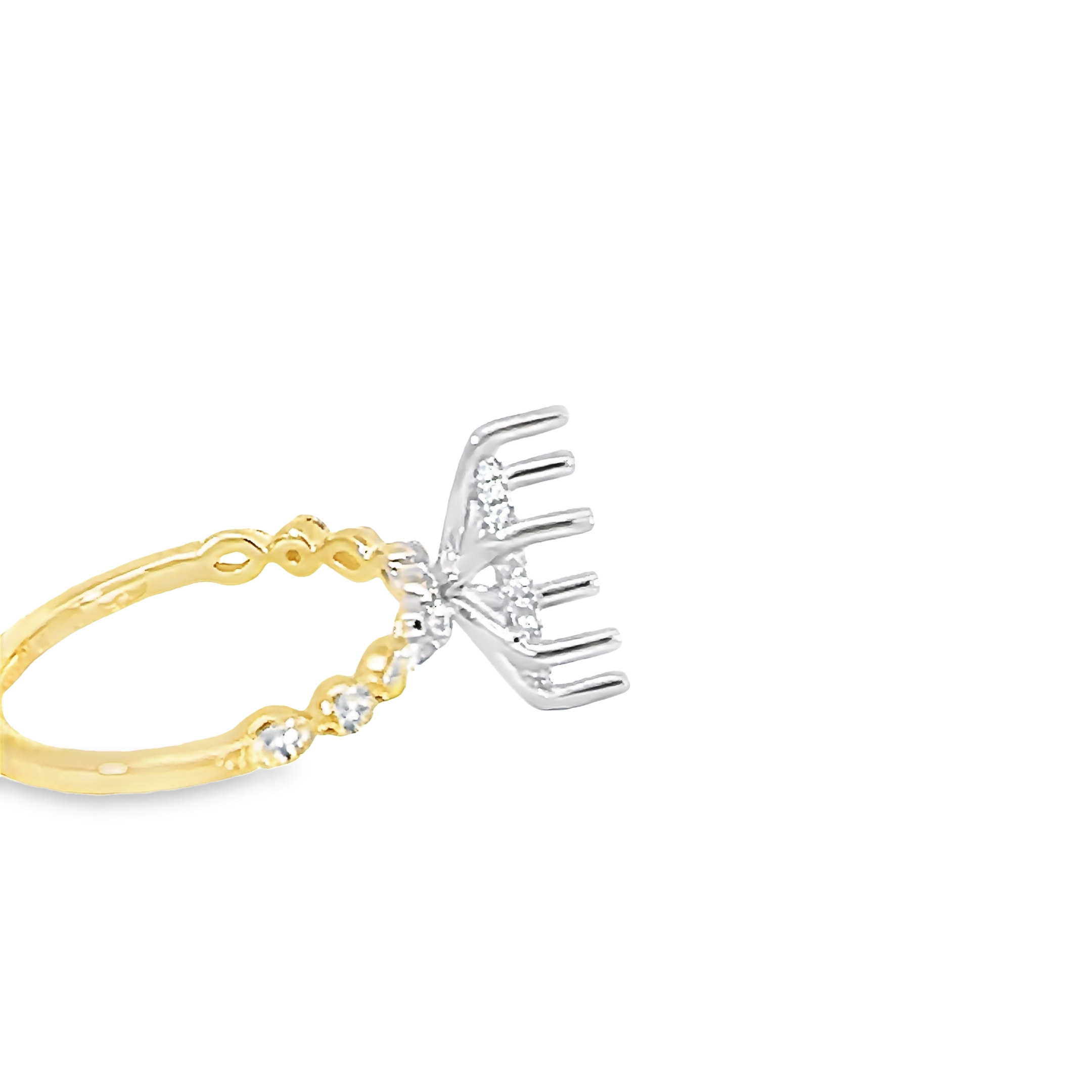14k Yellow Gold Semi-mount Engagement Ring