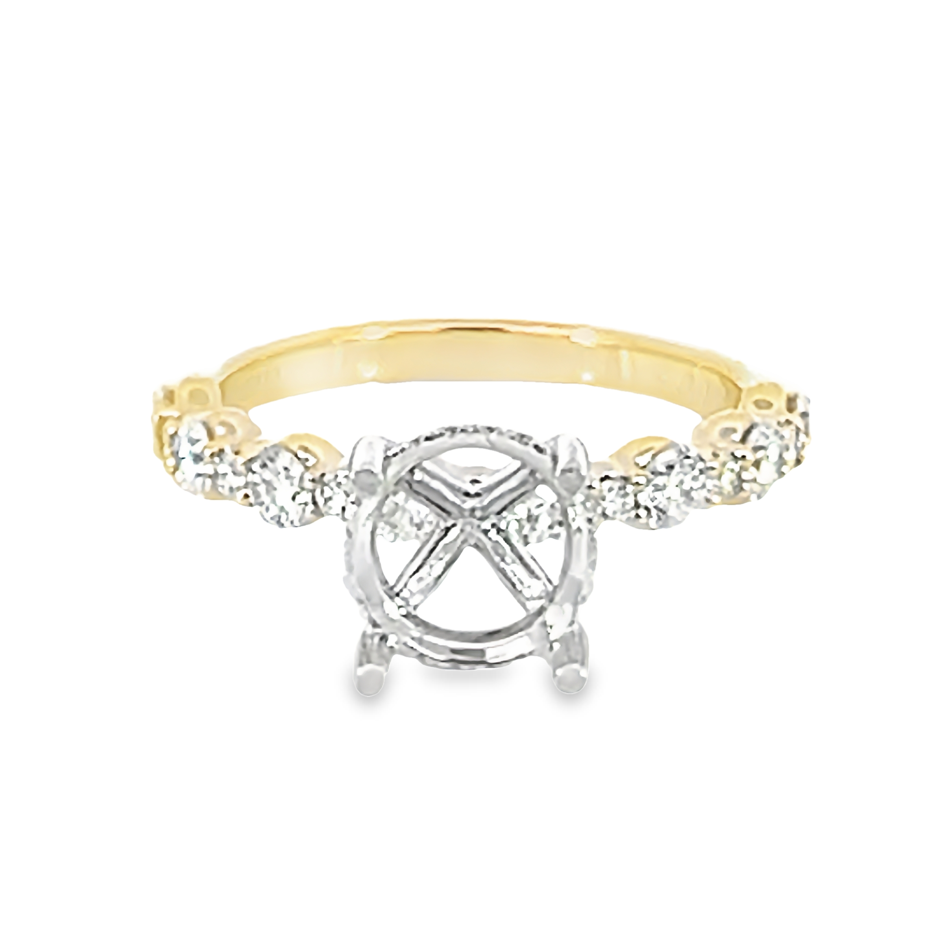 14k Yellow Gold Semi-mount Engagement Ring