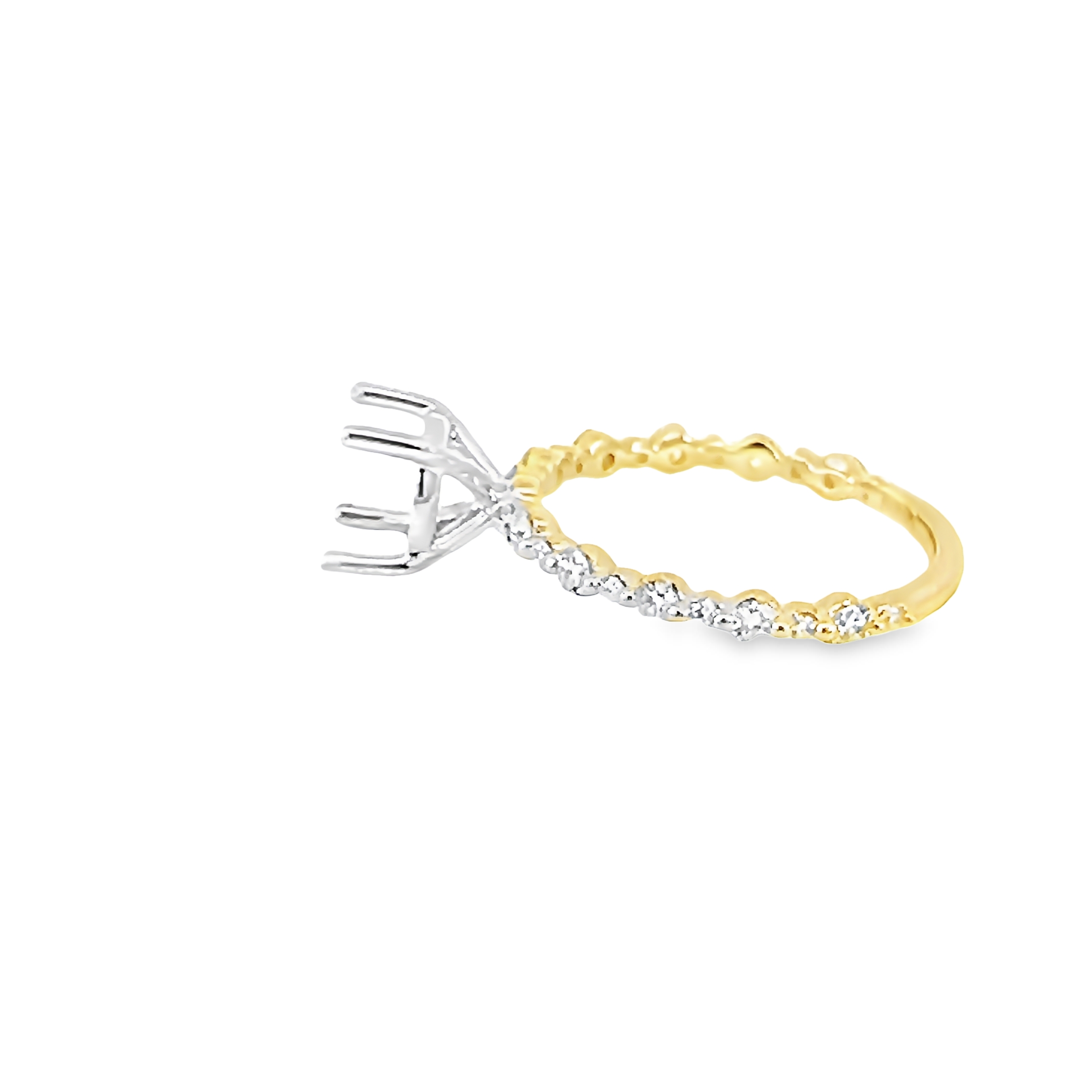 14k Yellow Gold Semi-mount Engagement Ring