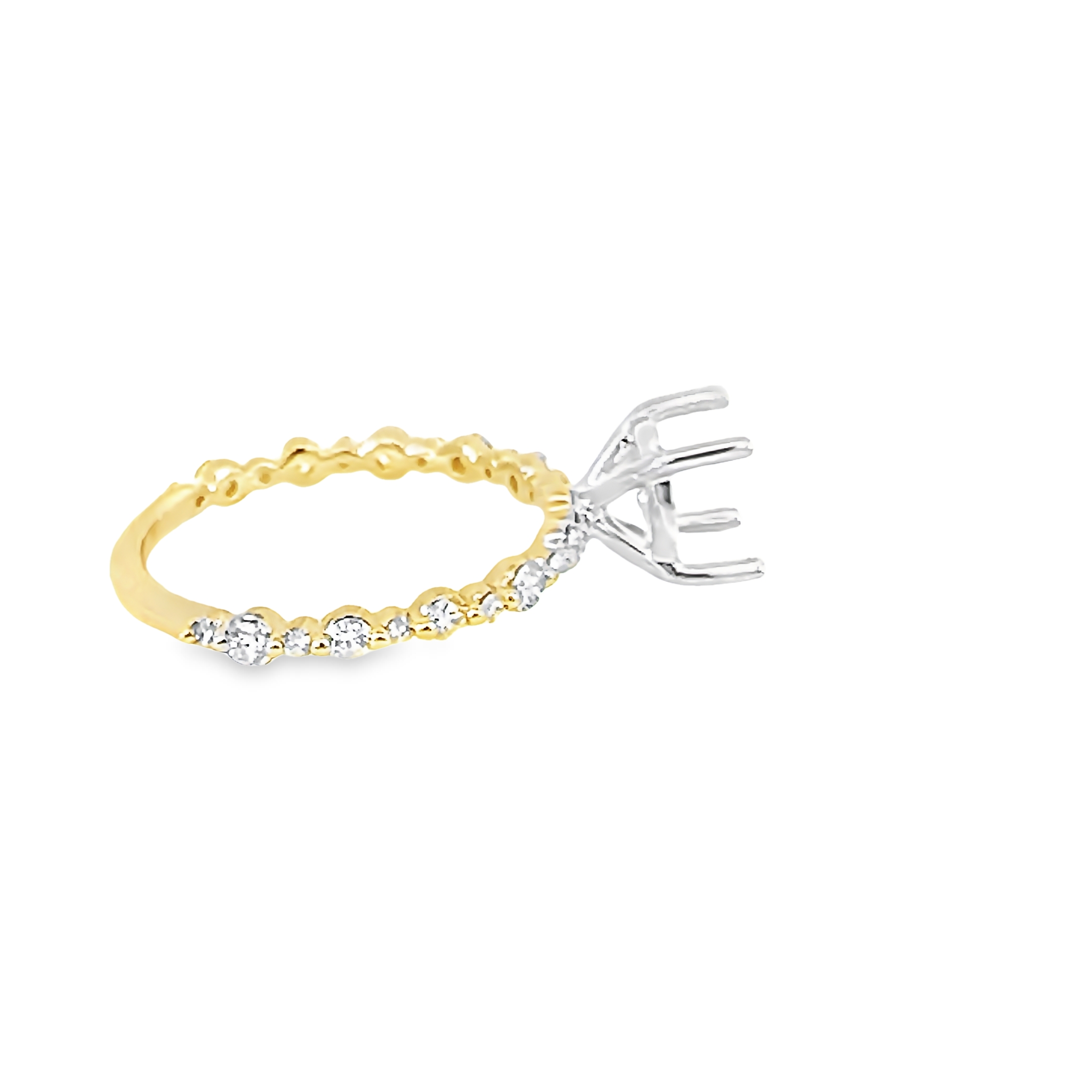 14k Yellow Gold Semi-mount Engagement Ring