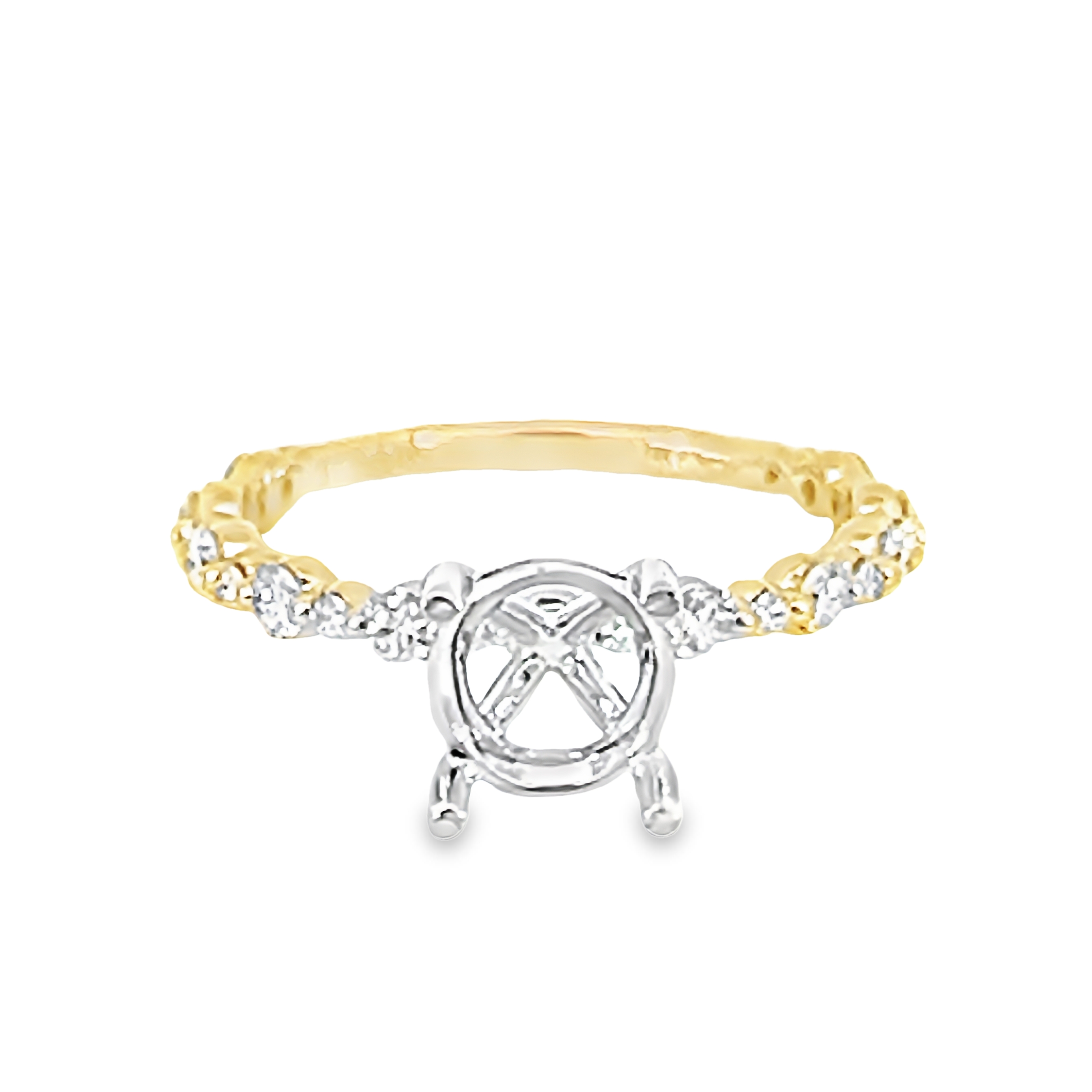 14k Yellow Gold Semi-mount Engagement Ring