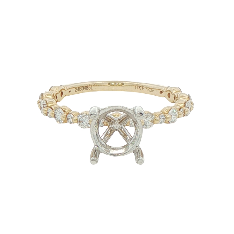 14k Yellow Gold Semi-mount Engagement Ring