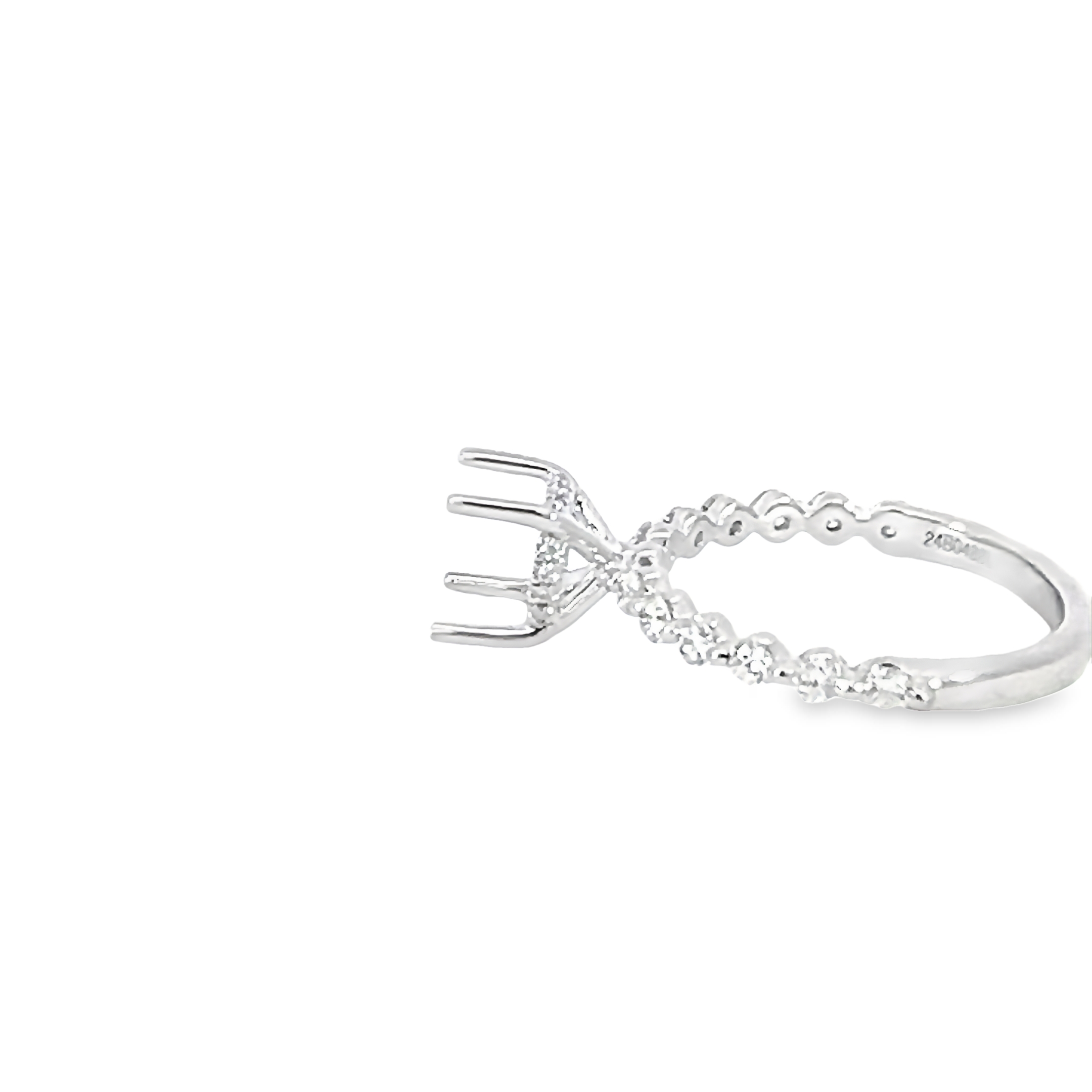 14k White Gold Semi-mount Engagement Ring