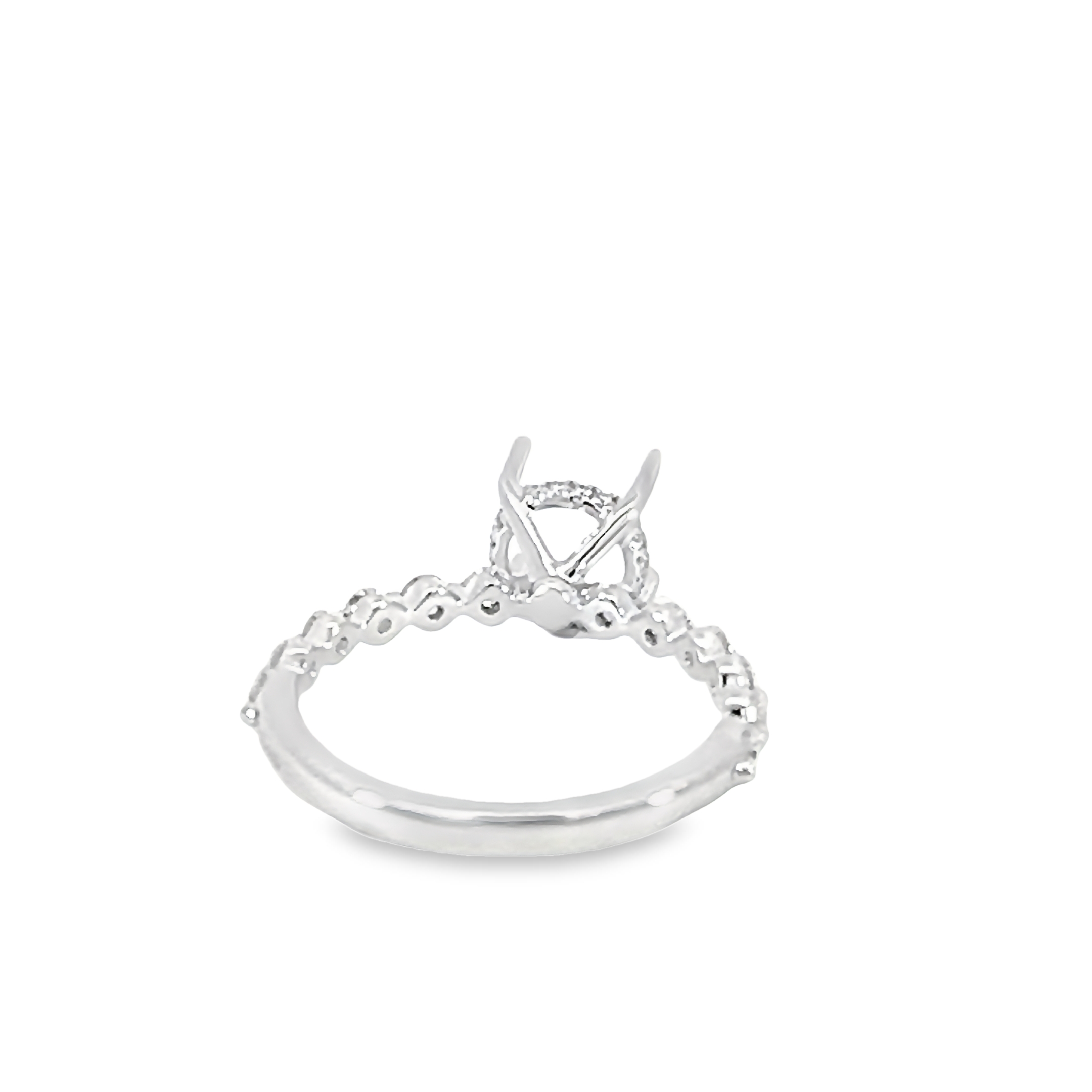 14k White Gold Semi-mount Engagement Ring