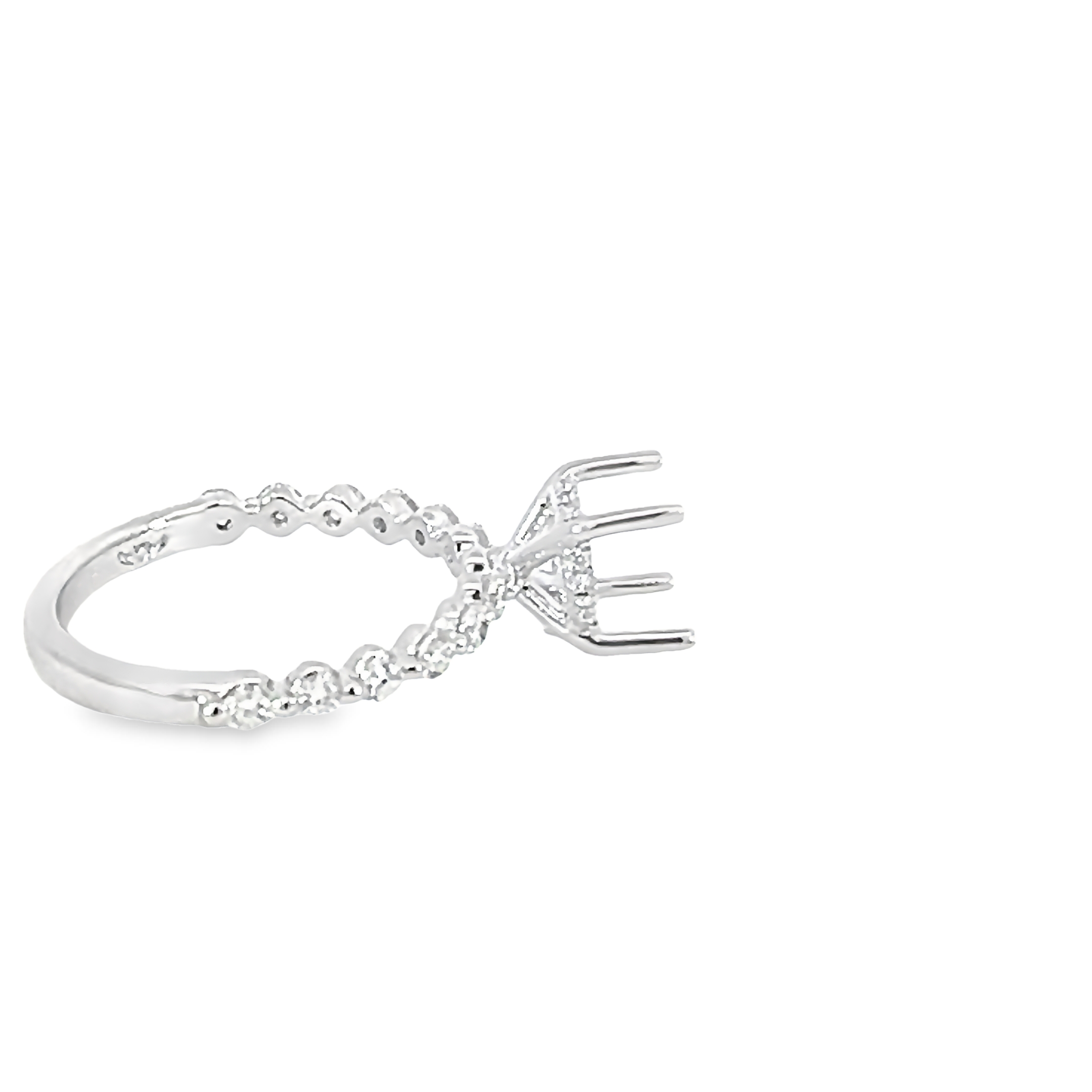 14k White Gold Semi-mount Engagement Ring