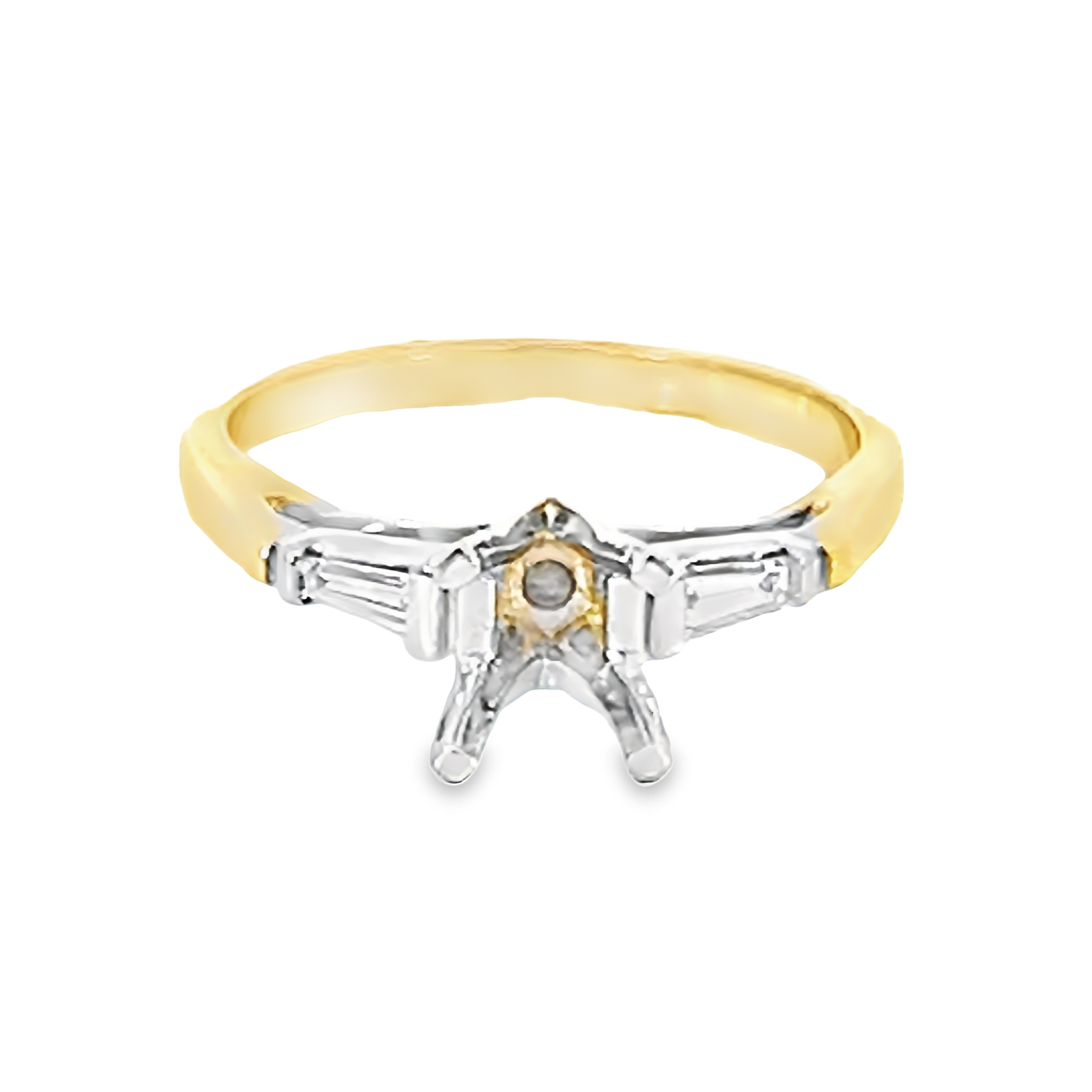 14k White Gold Semi-mount Engagement Ring