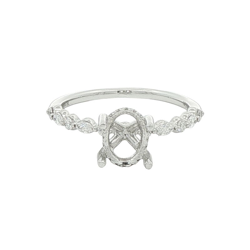 14k White Gold And Diamond Engagement Ring