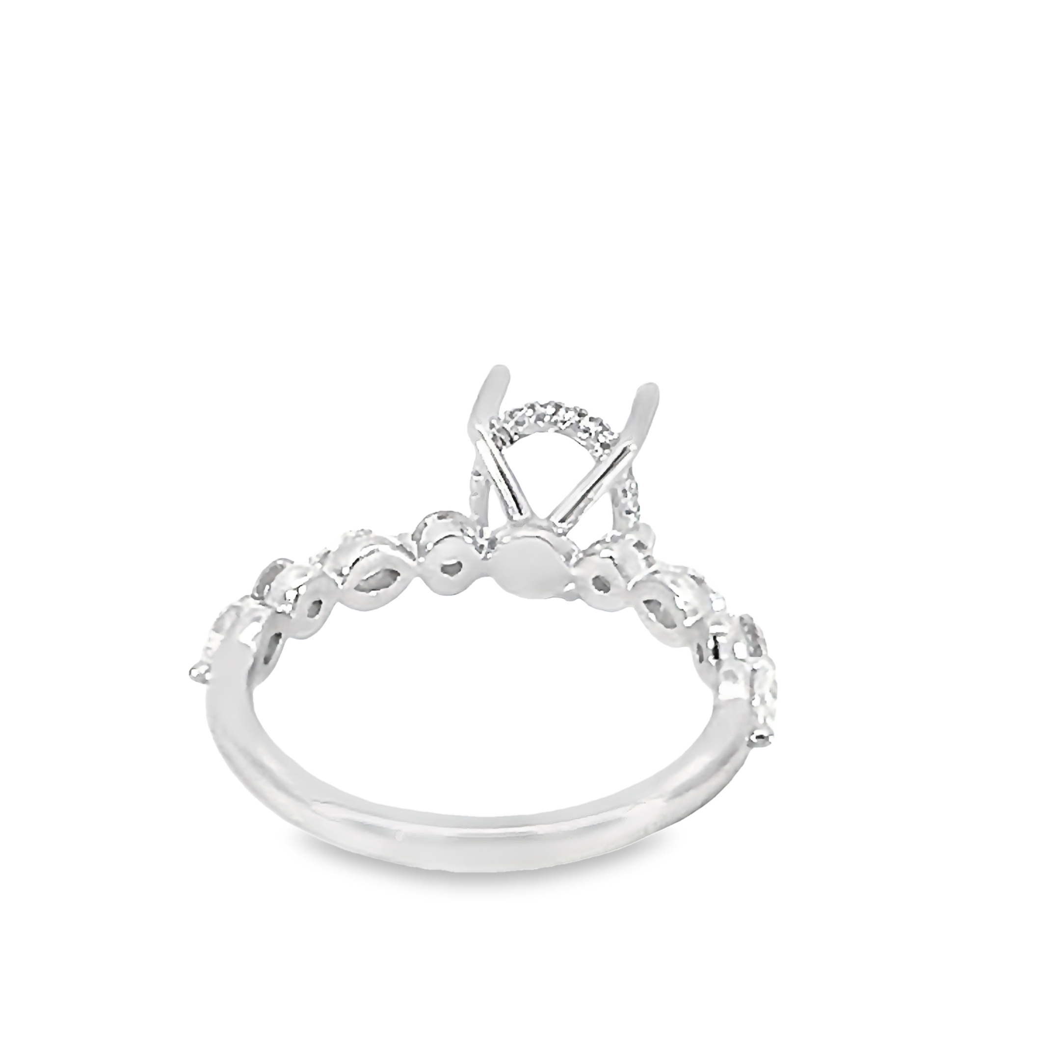 14k White Gold Diamond Semi-mount Engagement Ring