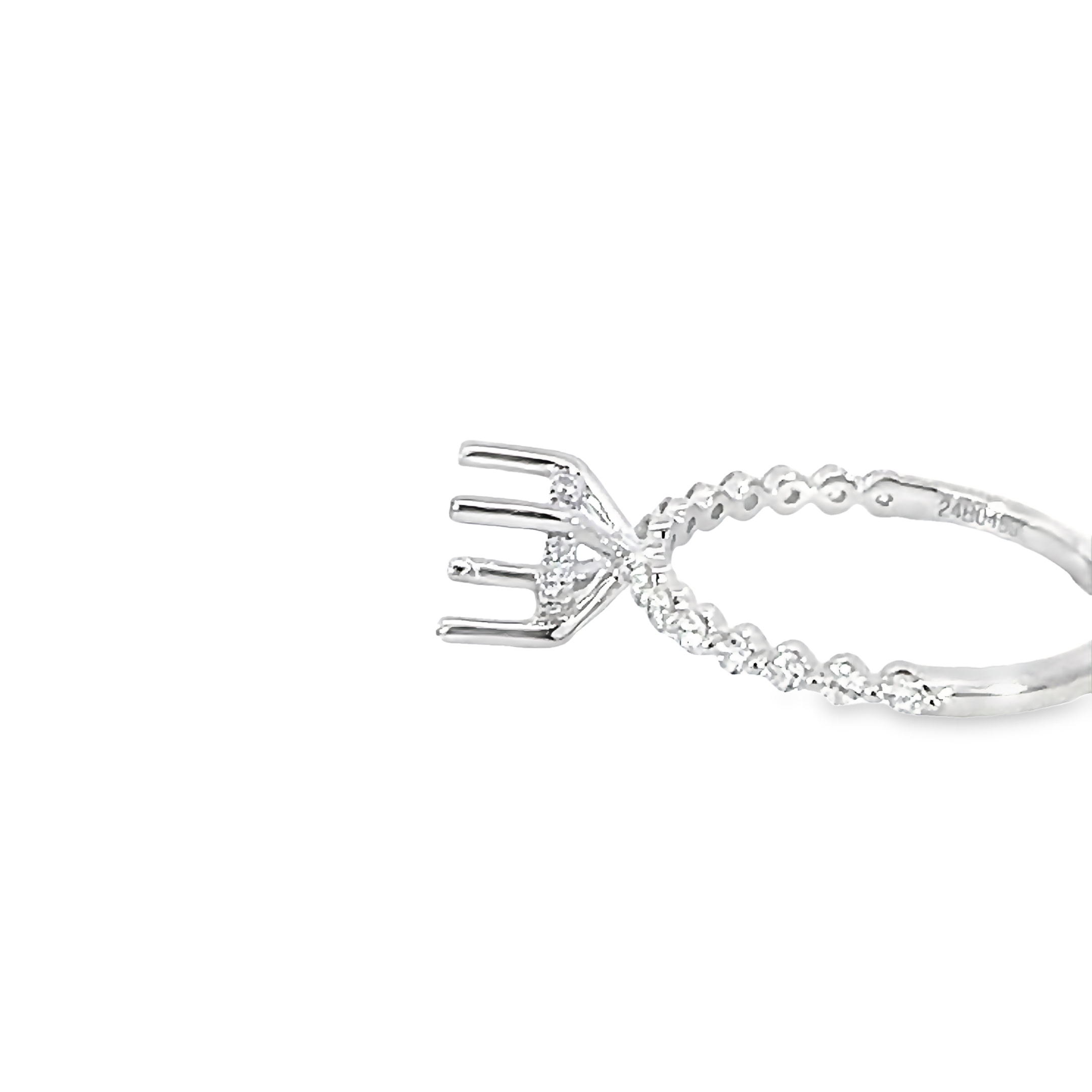 14k White Gold Semi-mount Engagement Ring
