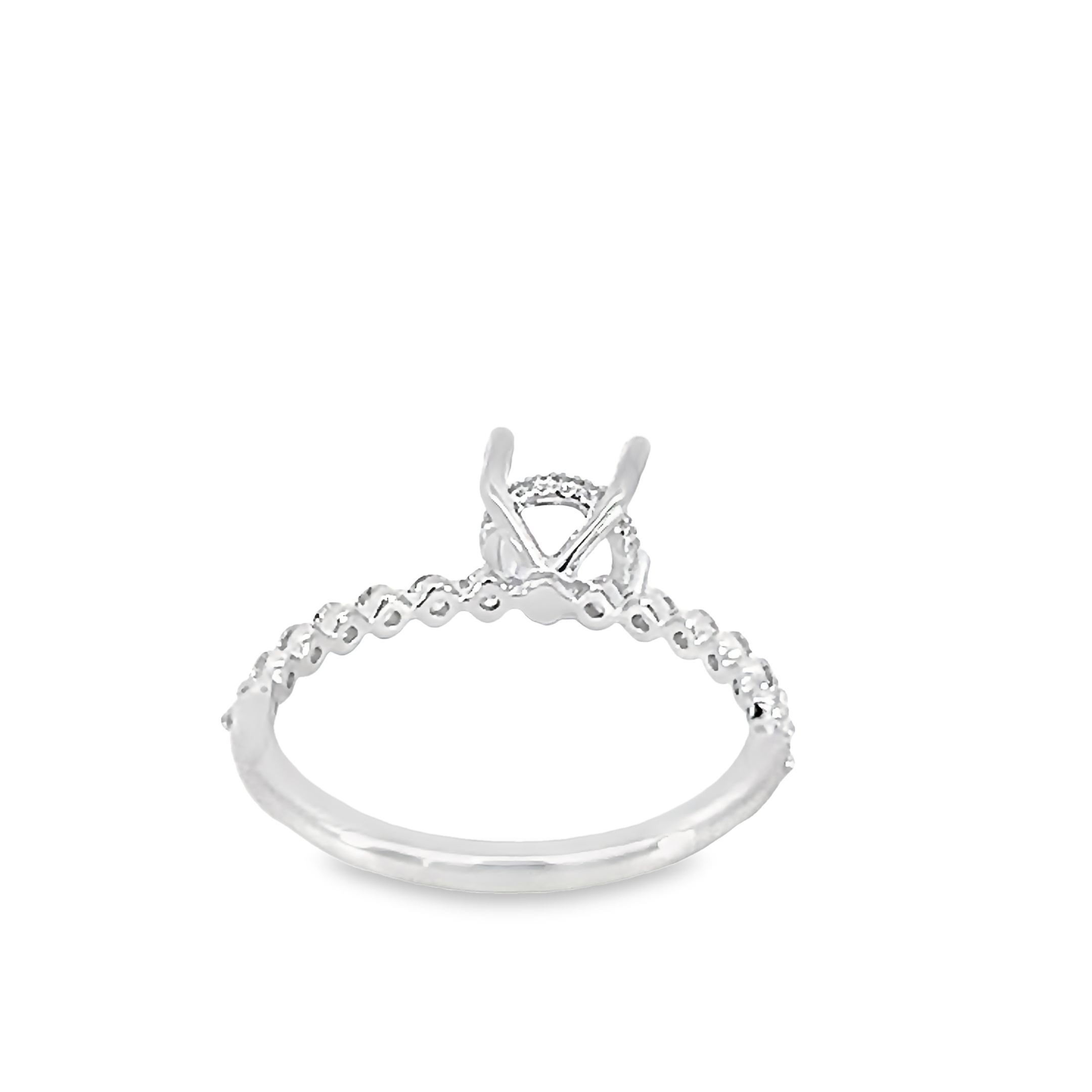 14k White Gold Semi-mount Engagement Ring