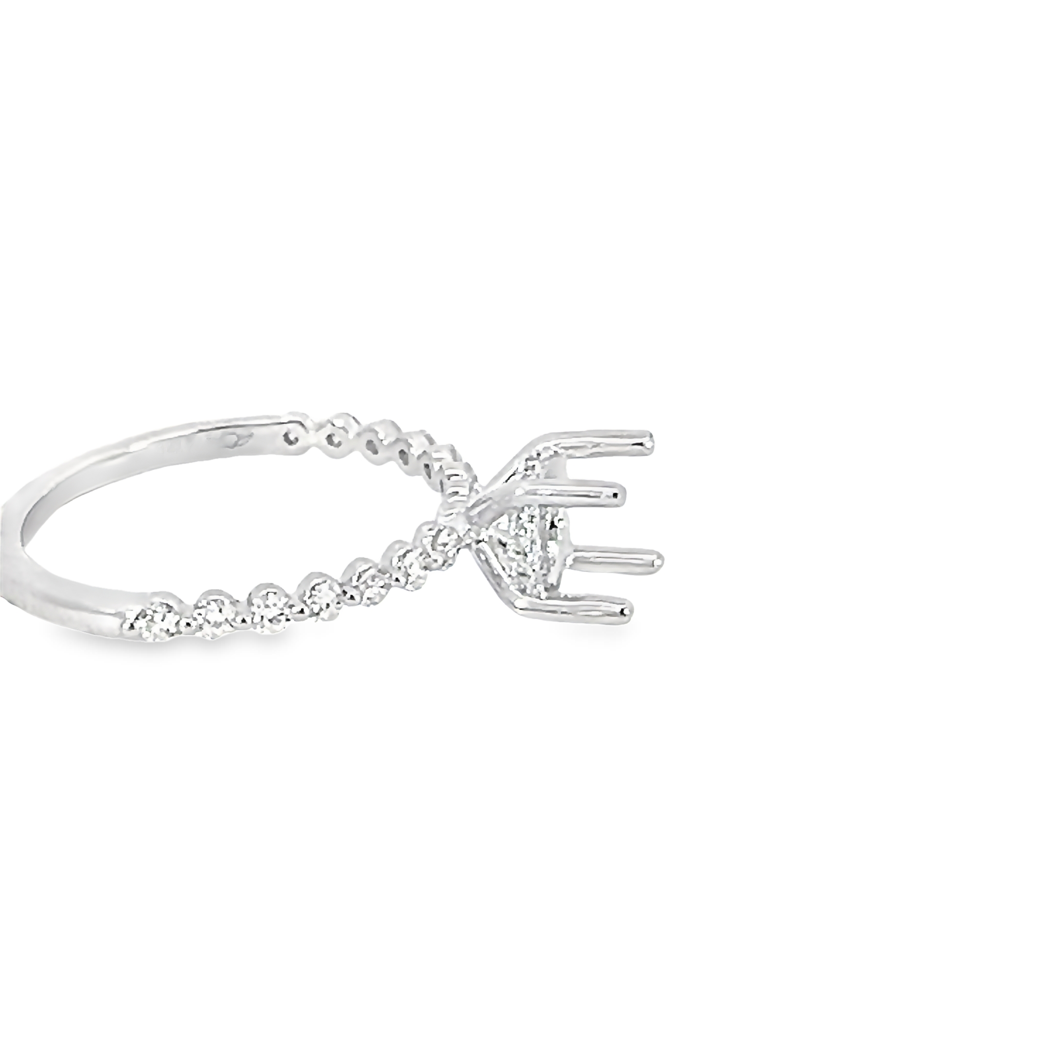 14k White Gold Semi-mount Engagement Ring