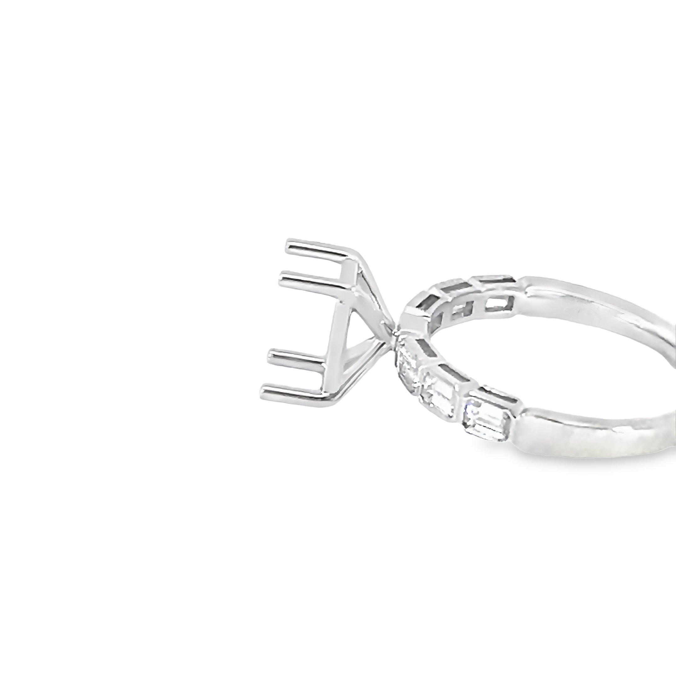 14k White Gold Semi- Mount Engagement Ring