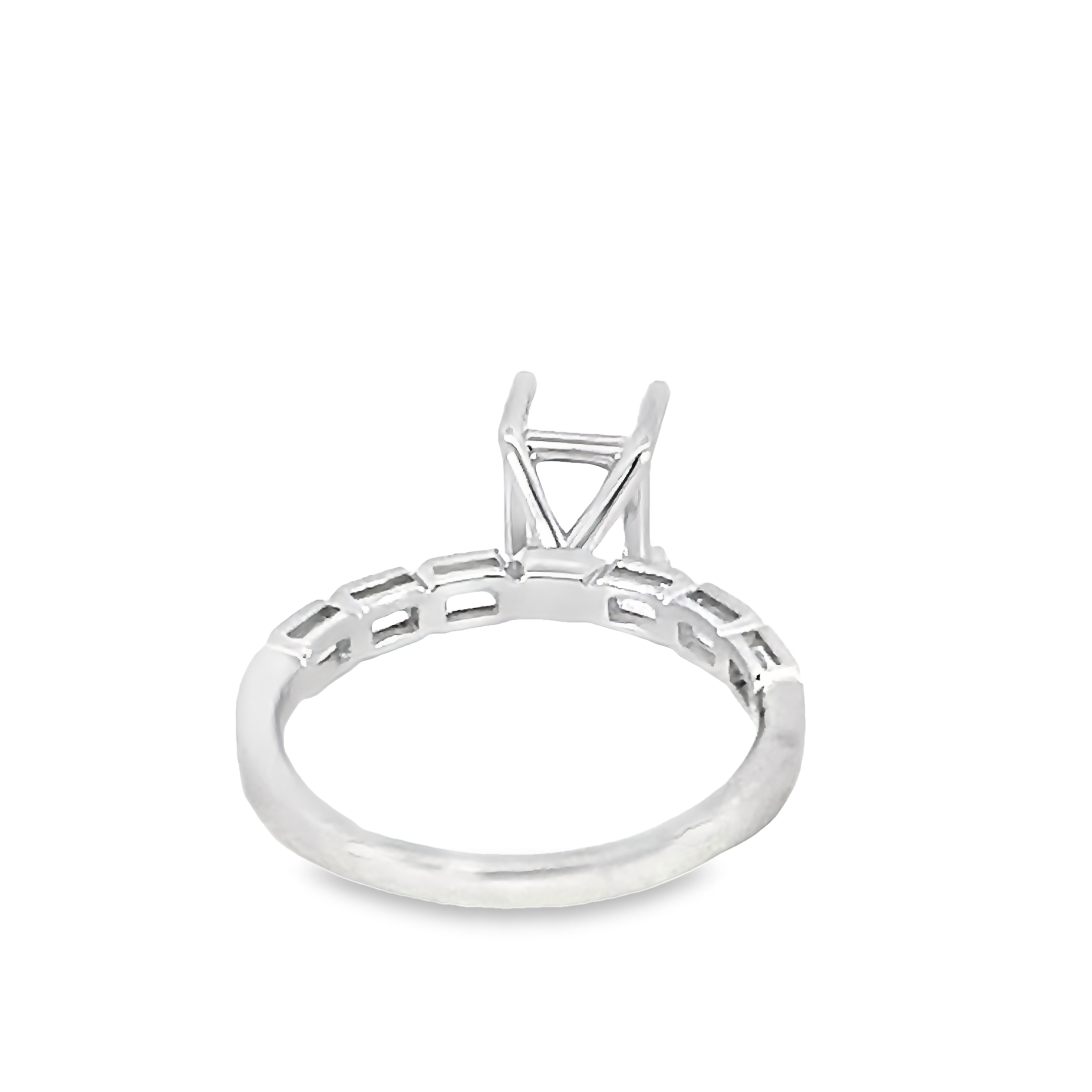 14k White Gold Semi- Mount Engagement Ring