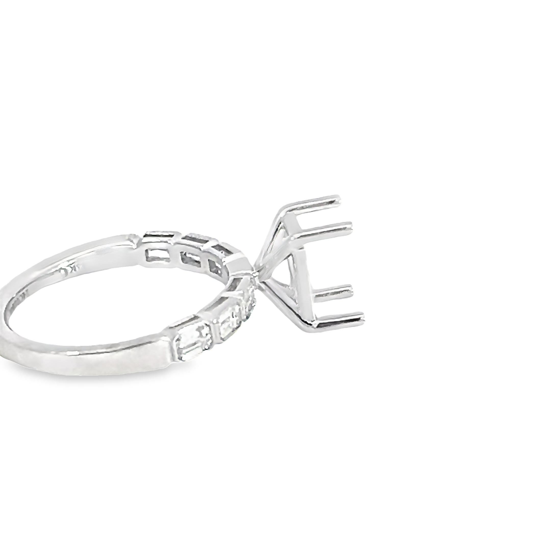 14k White Gold Semi- Mount Engagement Ring