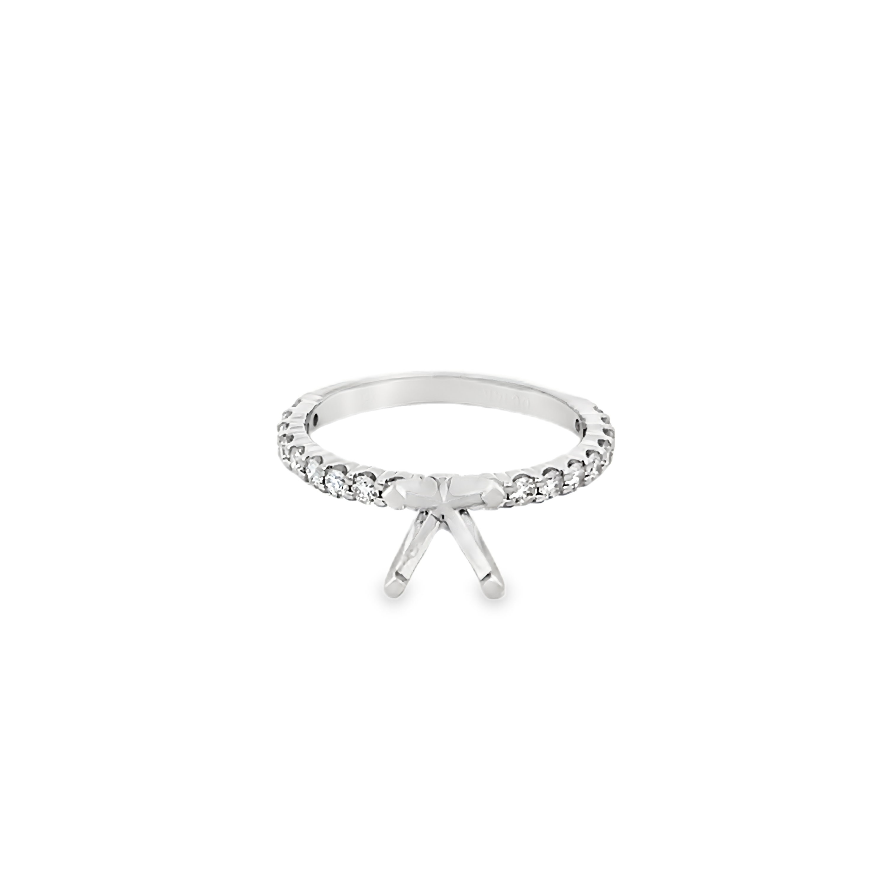 14k White Gold Semi-mount Engagement Ring