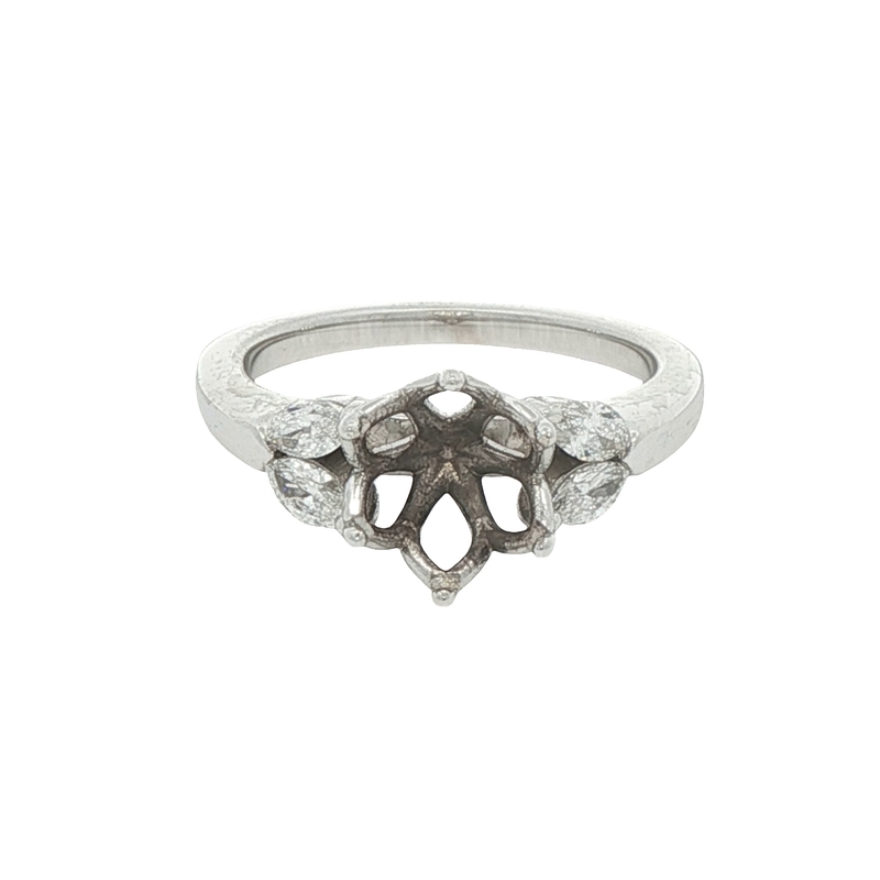 14k White Gold Custom Engagement Ring Setting