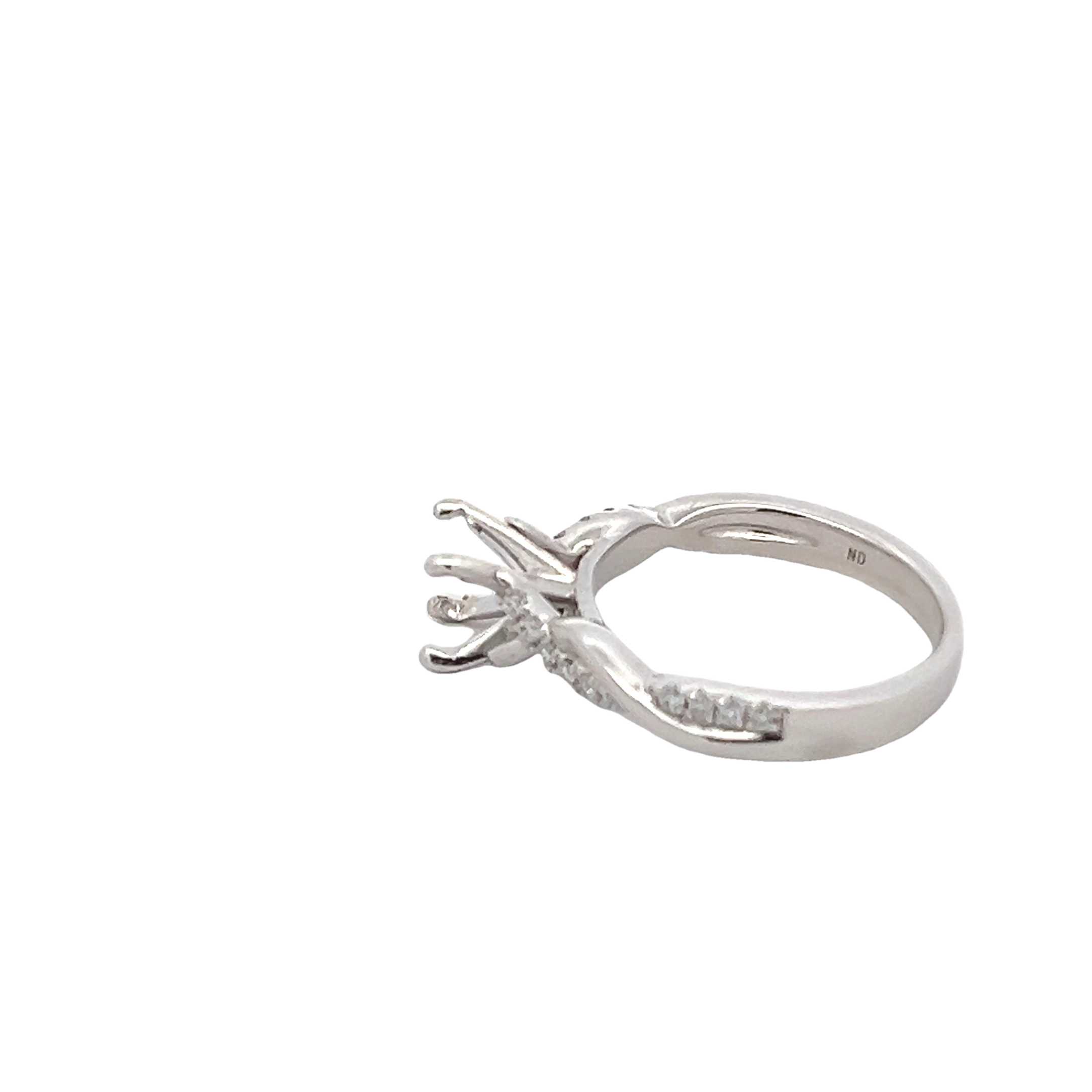 14k White Gold Diamond Semi Mount