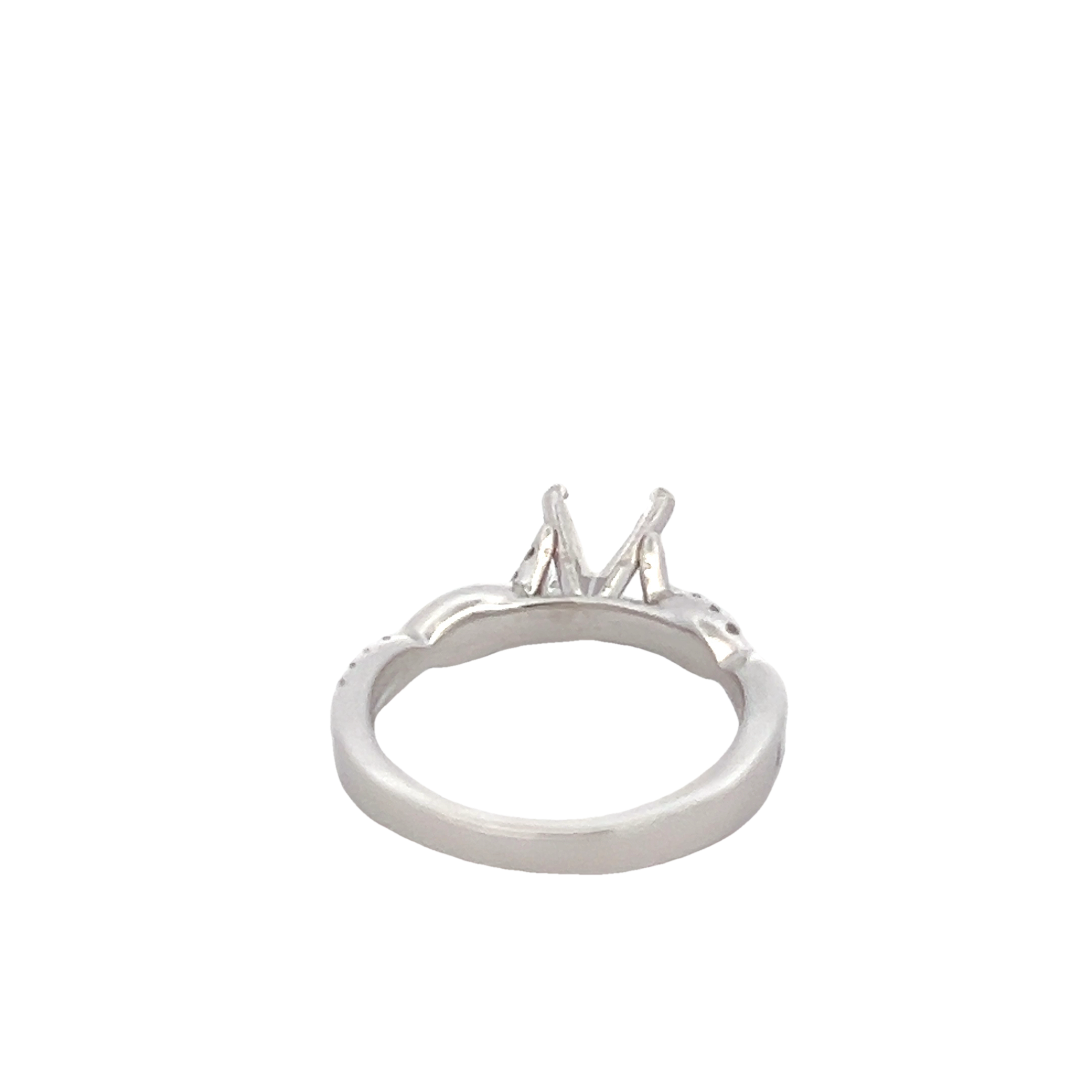 14k White Gold Diamond Semi Mount