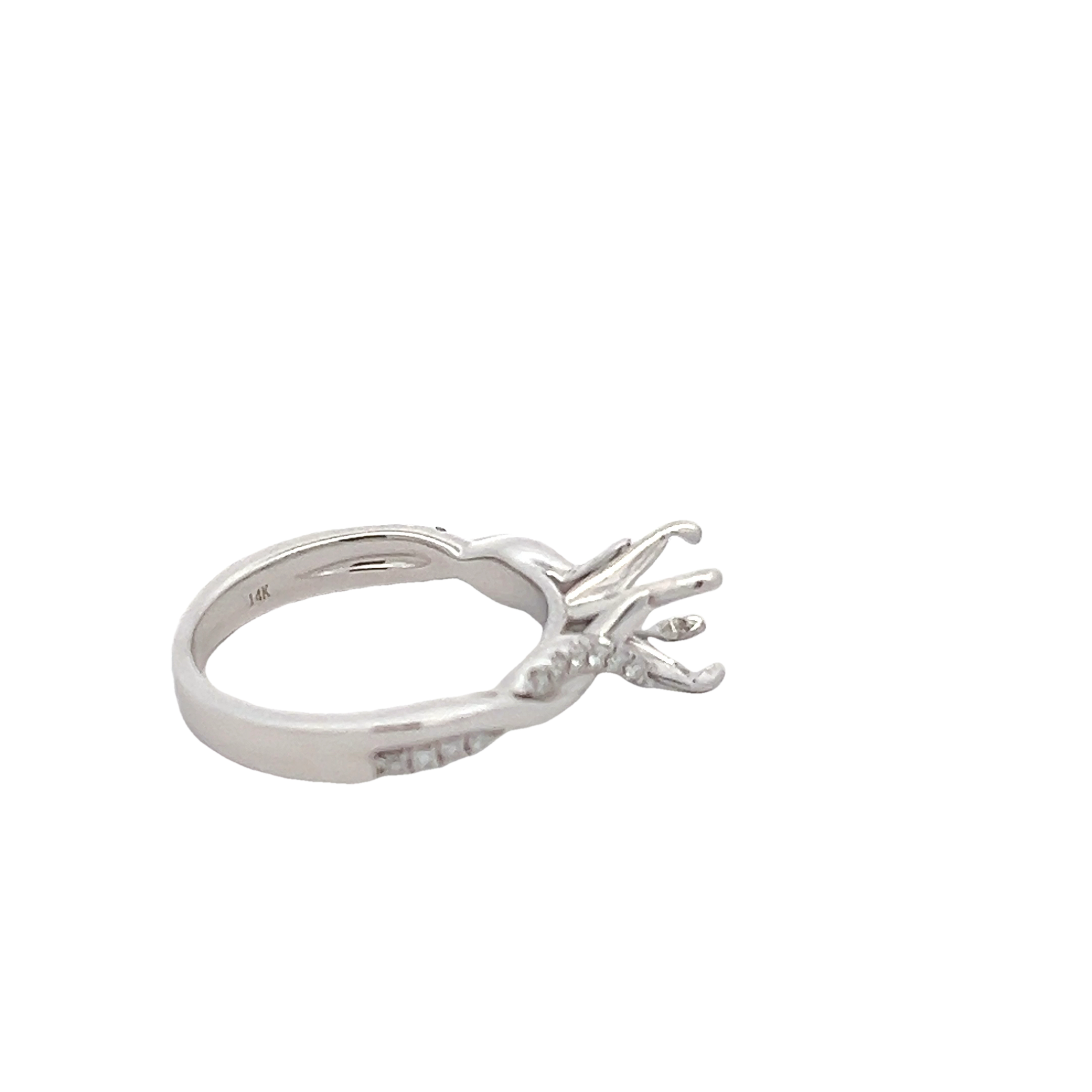 14k White Gold Diamond Semi Mount