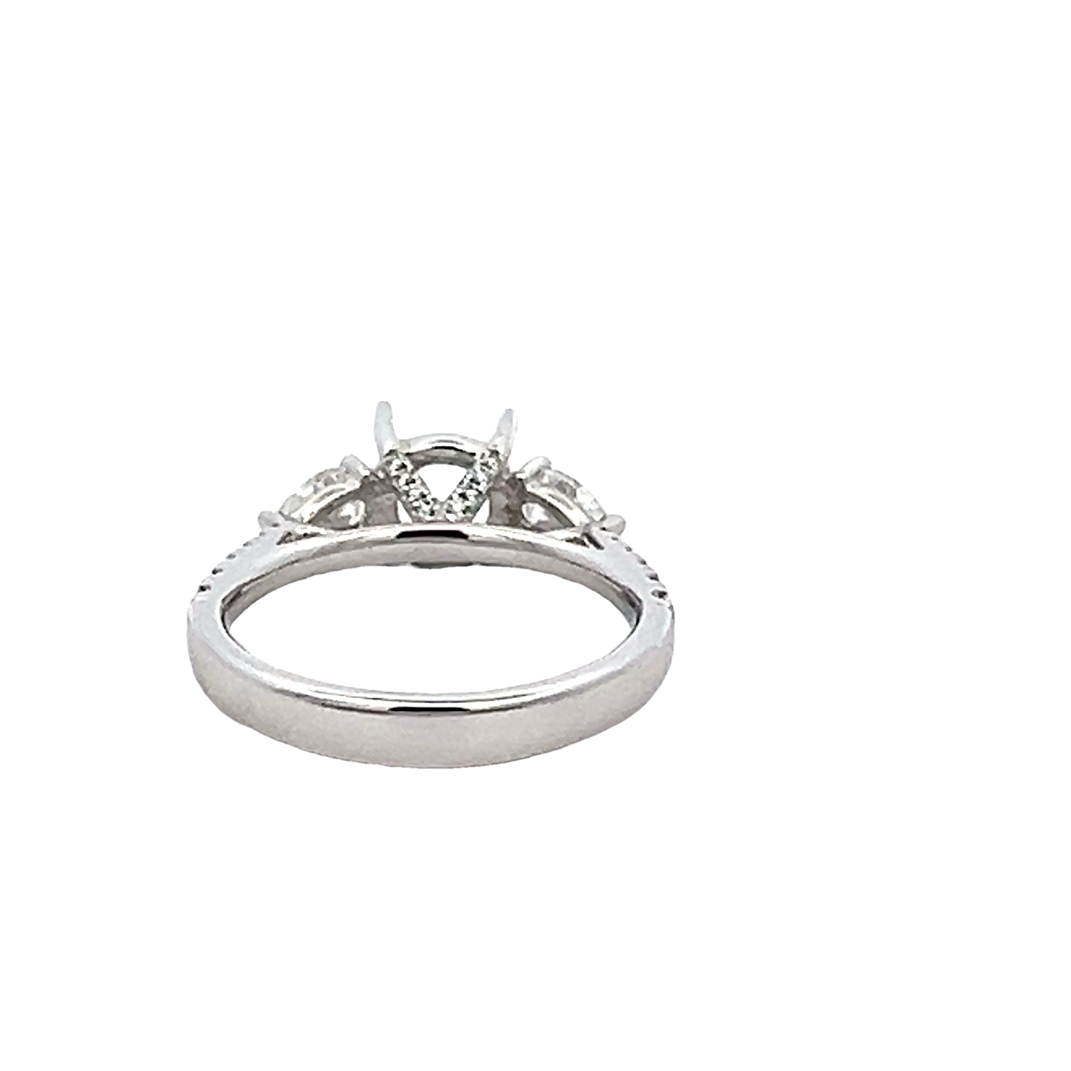 14k White Gold Diamond Semi-mount Engagement Ring
