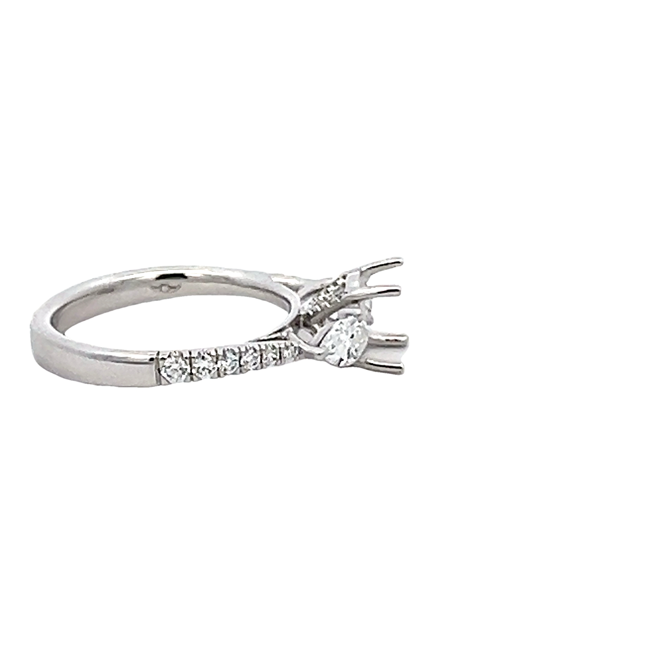 14k White Gold Diamond Semi-mount Engagement Ring