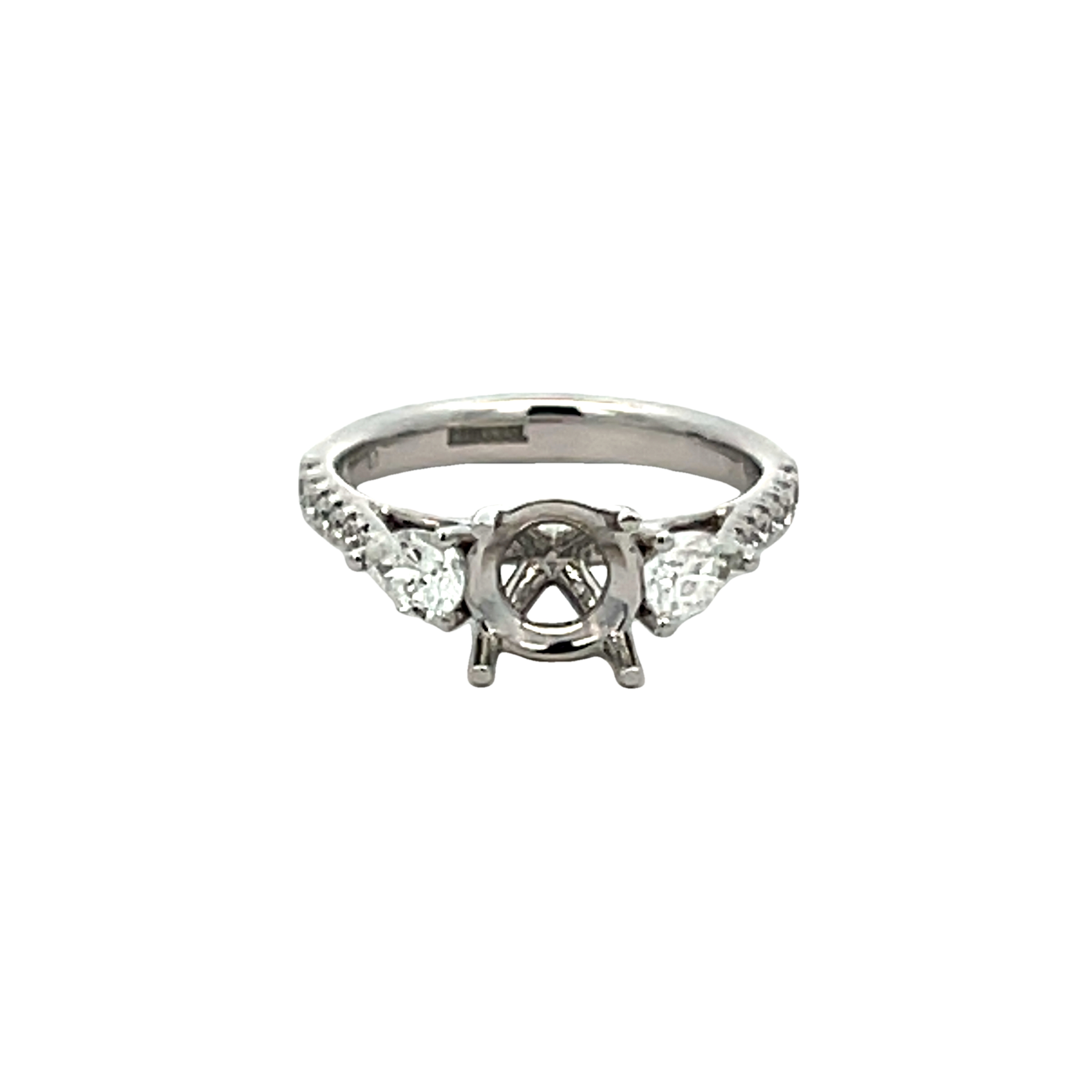 14k White Gold Diamond Semi-mount Engagement Ring