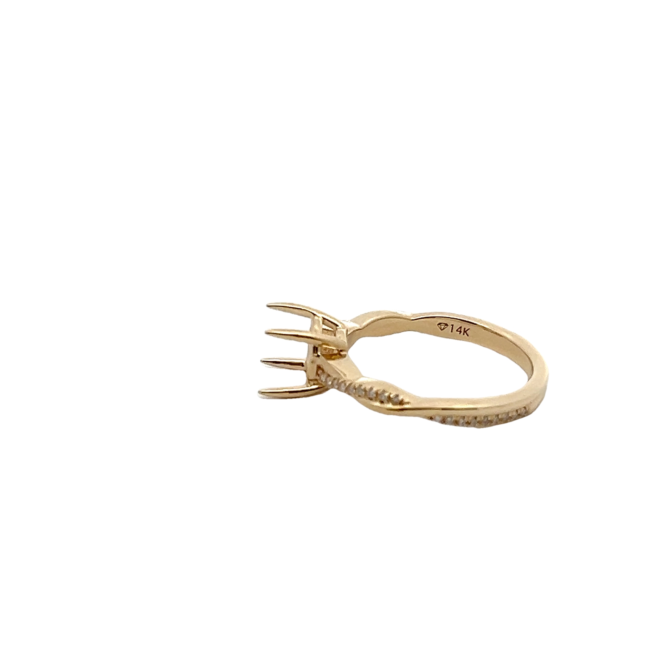 14k Yellow Gold Diamond Semi Mount Ring