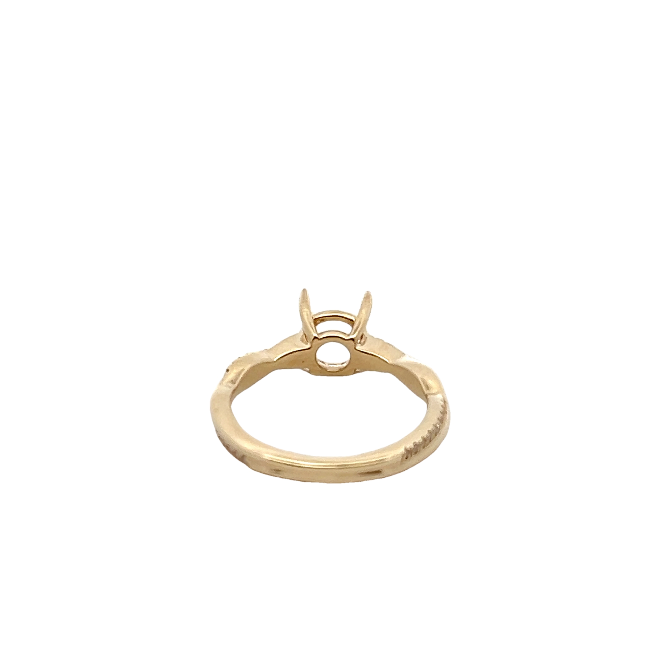 14k Yellow Gold Diamond Semi Mount Ring
