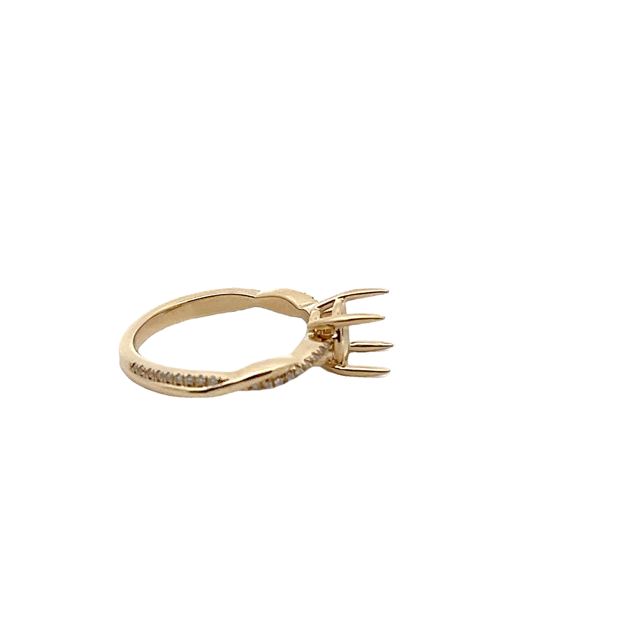 14k Yellow Gold Diamond Semi Mount Ring