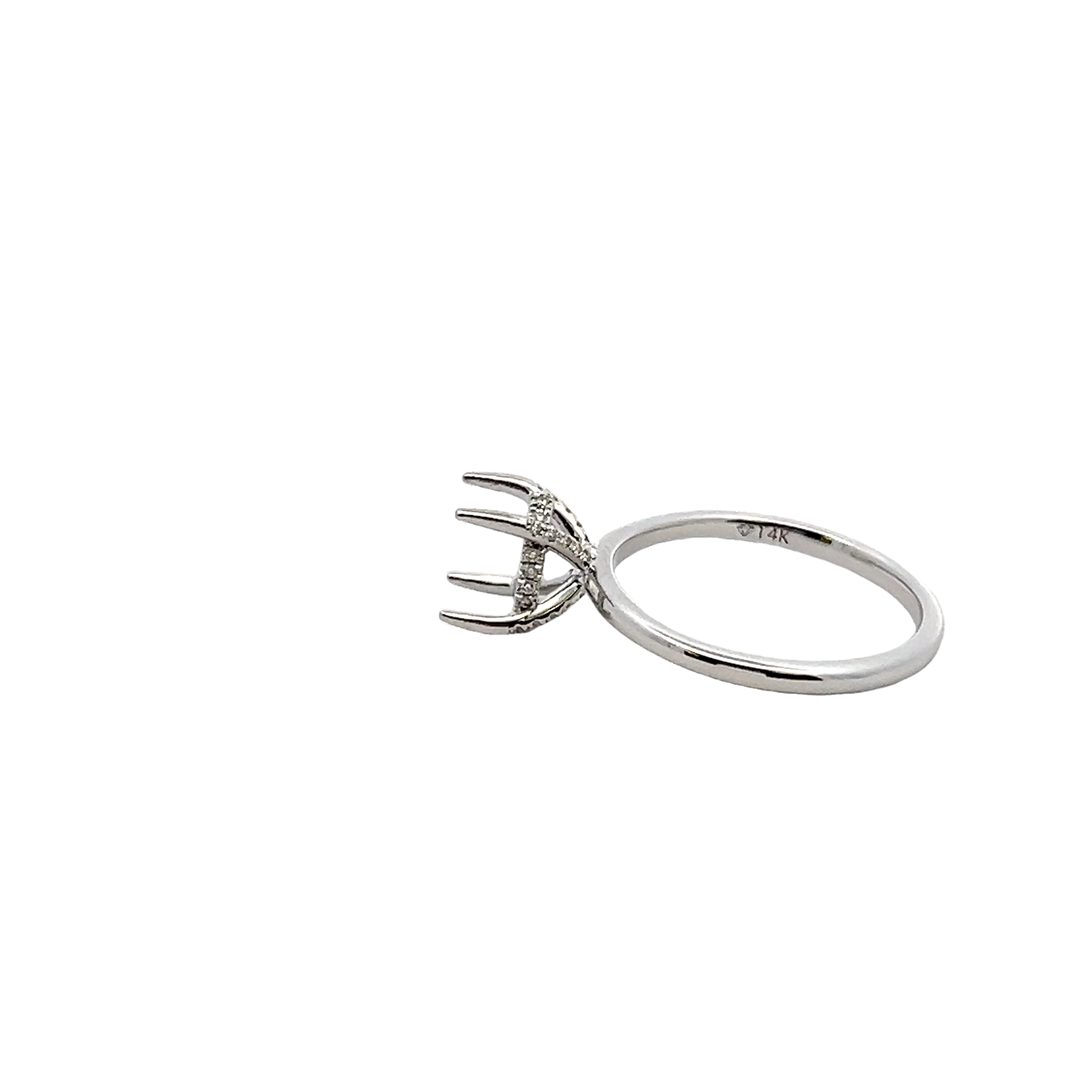 14k White Gold Diamond Semi Mount Ring