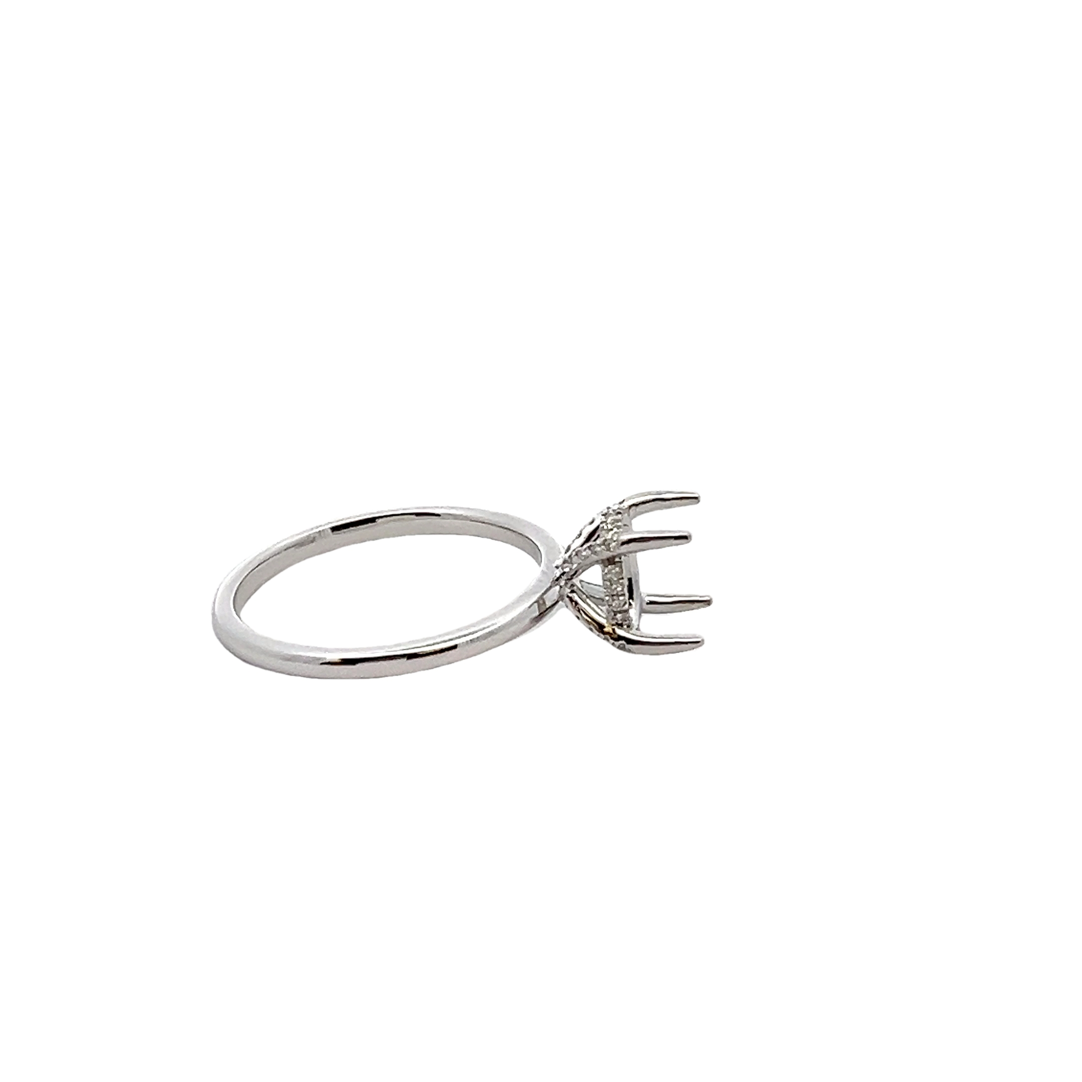 14k White Gold Diamond Semi Mount Ring