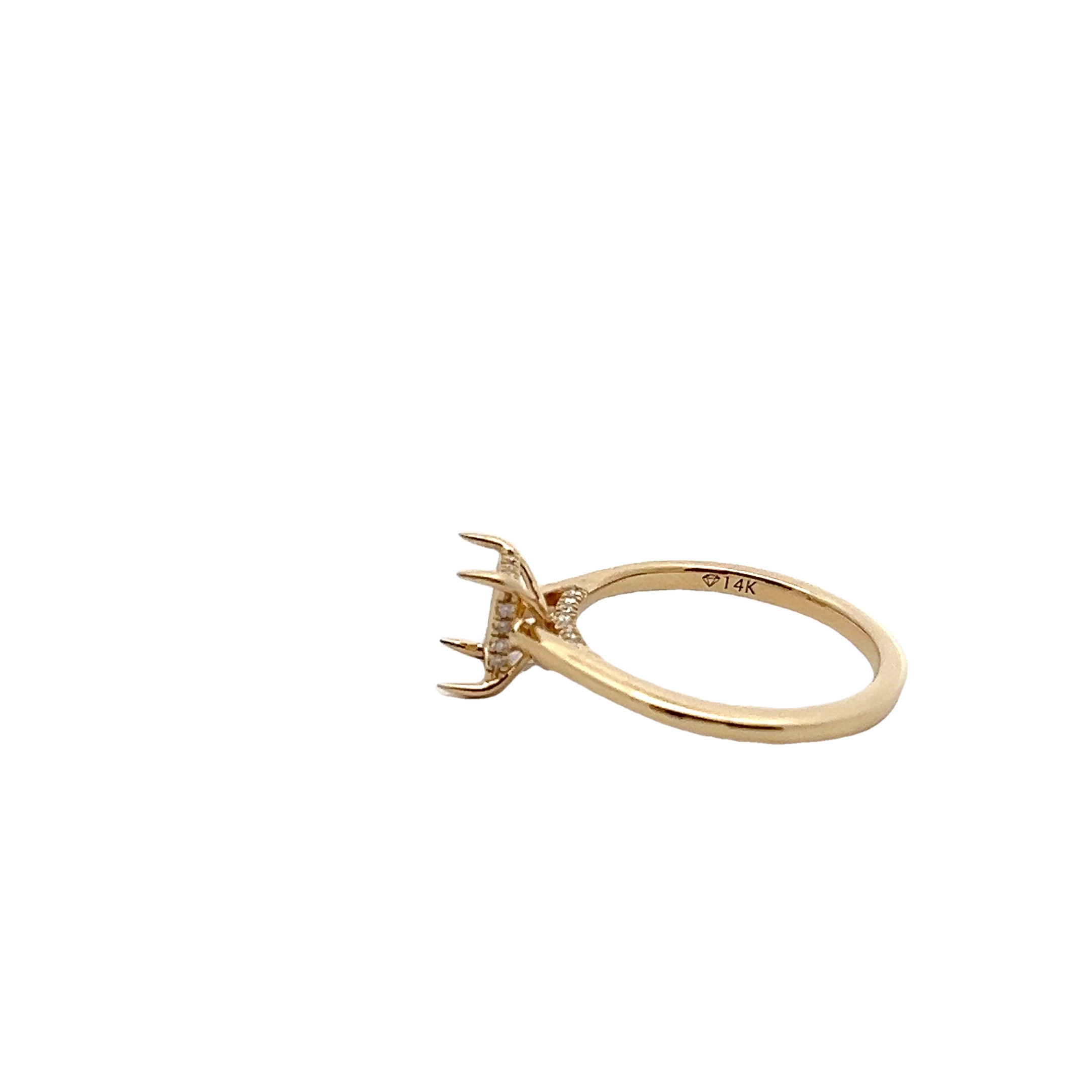 14k Yellow Gold Diamond Semi Mount Ring