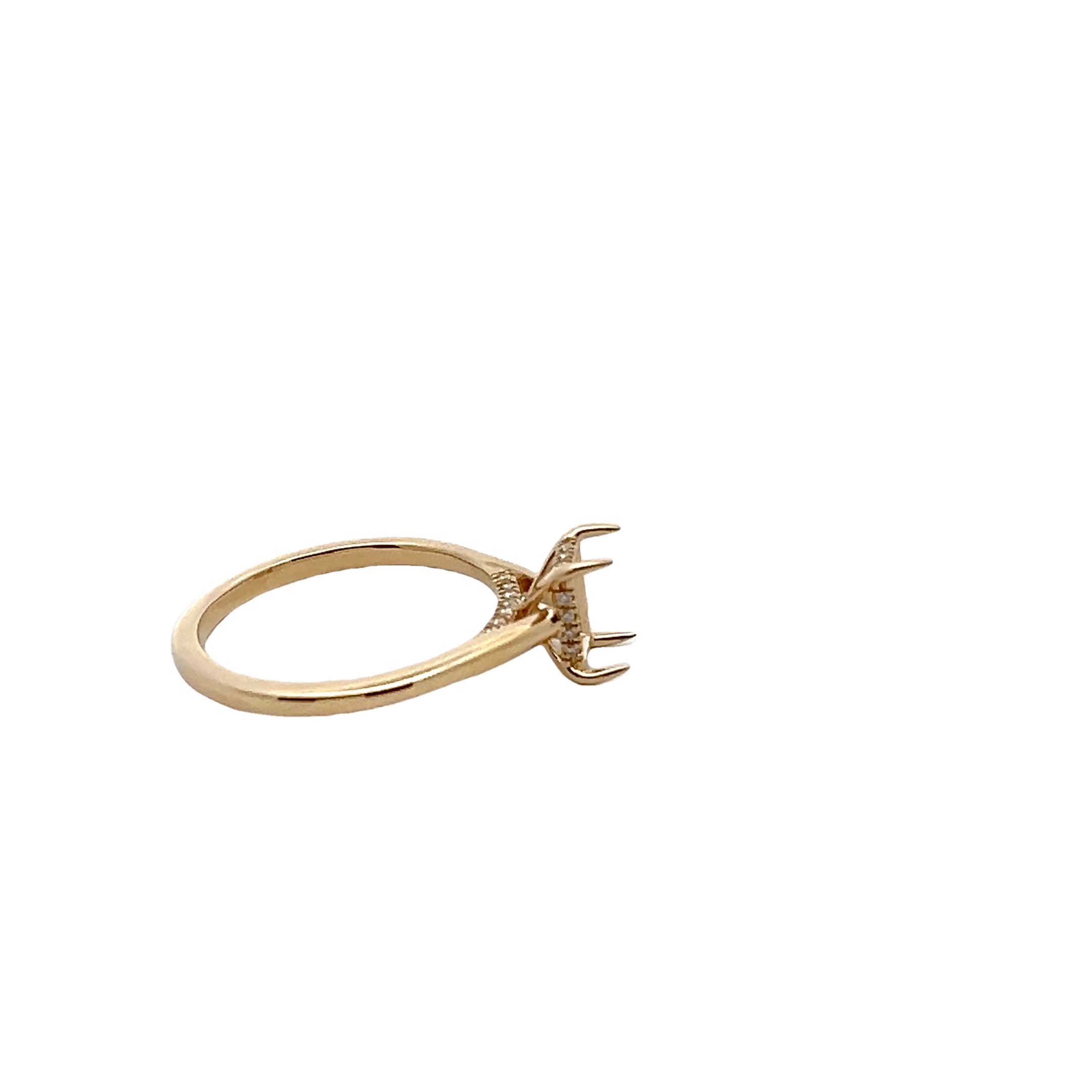 14k Yellow Gold Diamond Semi Mount Ring