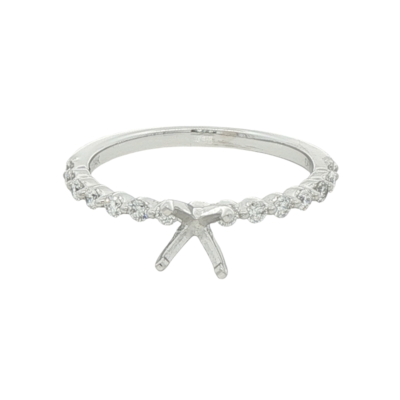 14k White Gold And Diamond Engagement Ring