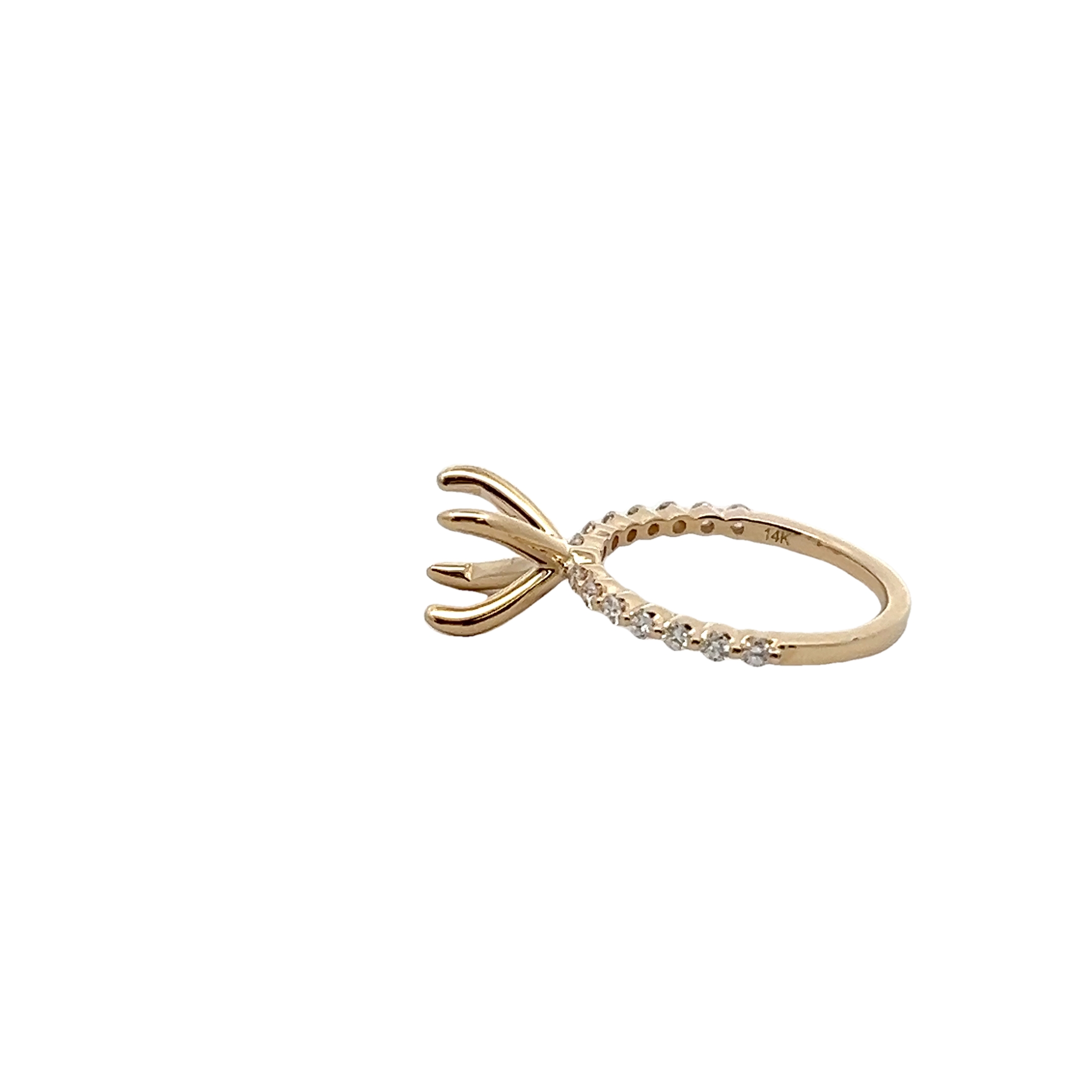 14k Yellow Gold Diamond Semi Mount Ring